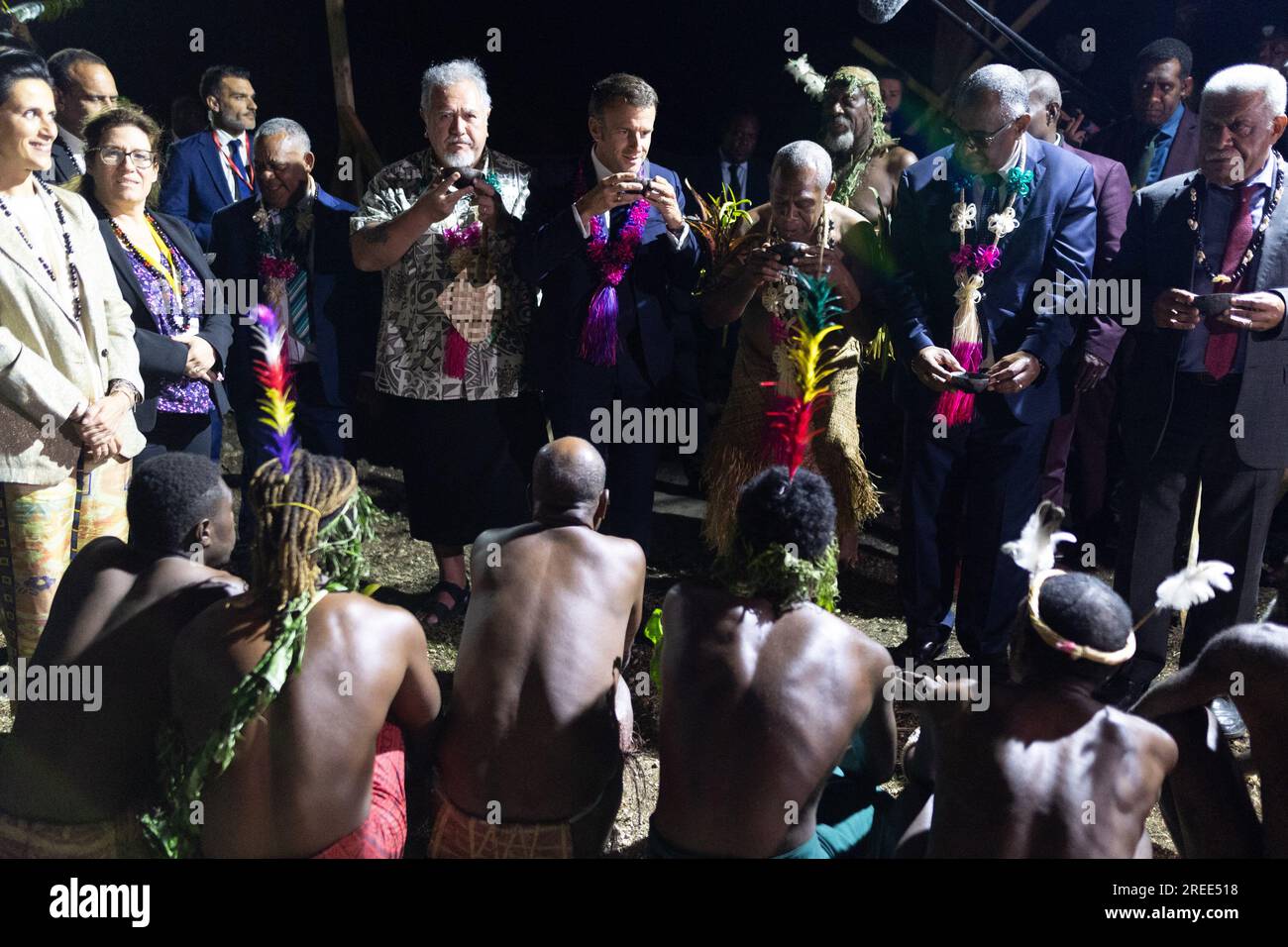 Port Vila, Vanuatu. 27th July, 2023. French President Emmanuel Macron