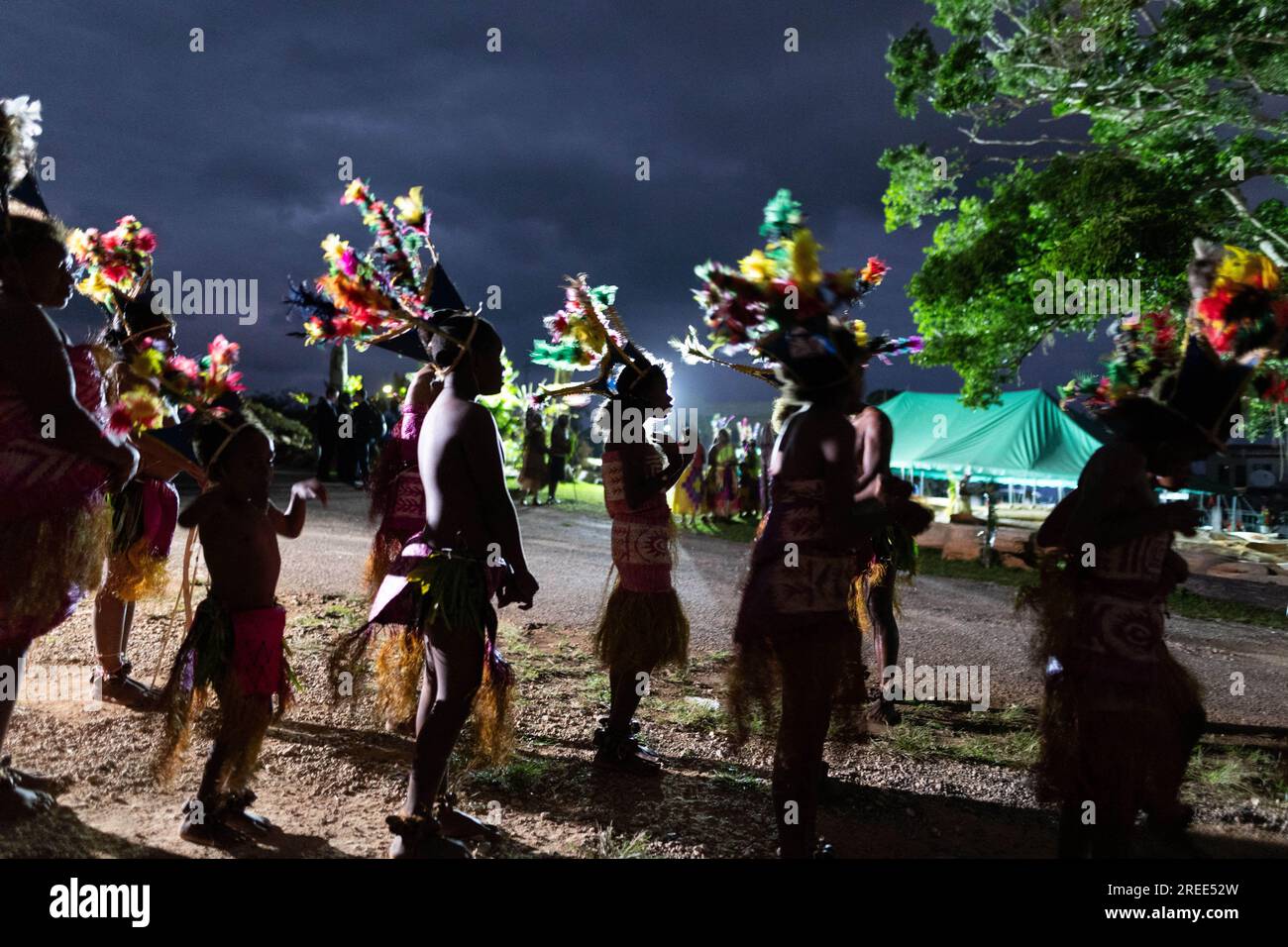 Port Vila, Vanuatu. 27th July, 2023. Young dancers and people in