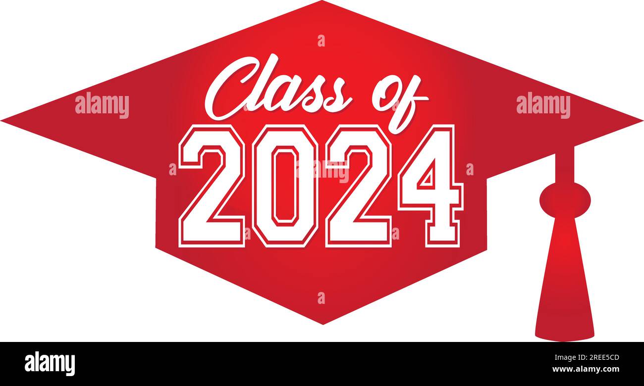 class of 2024 Red Graduation Cap Stock Vector Image & Art Alamy
