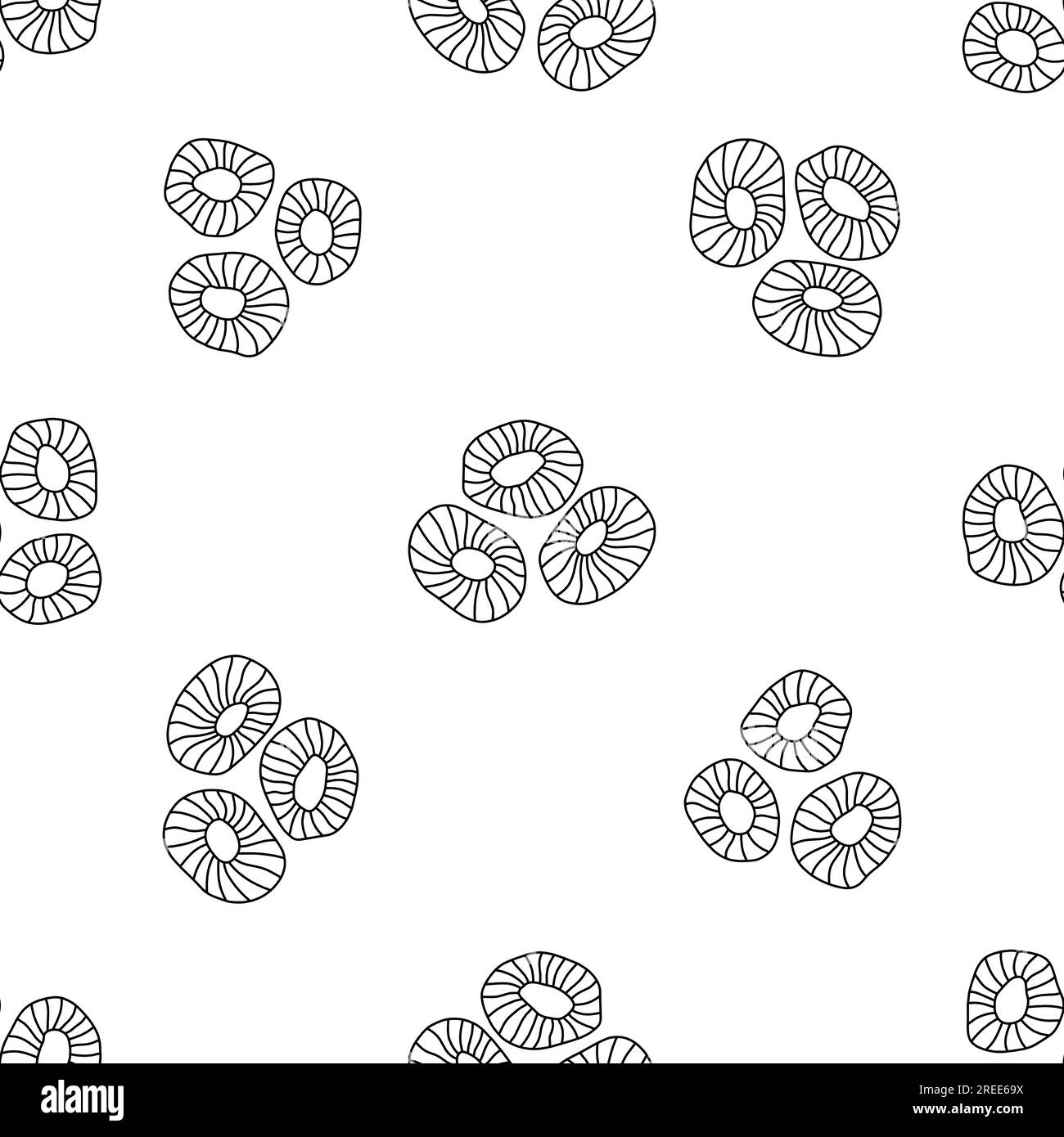 Flower seamless pattern. Repeating flowers background. Hand drawn design for prints. Repeated hands draw art texture. Drawing outline floral. Repeat Stock Vector