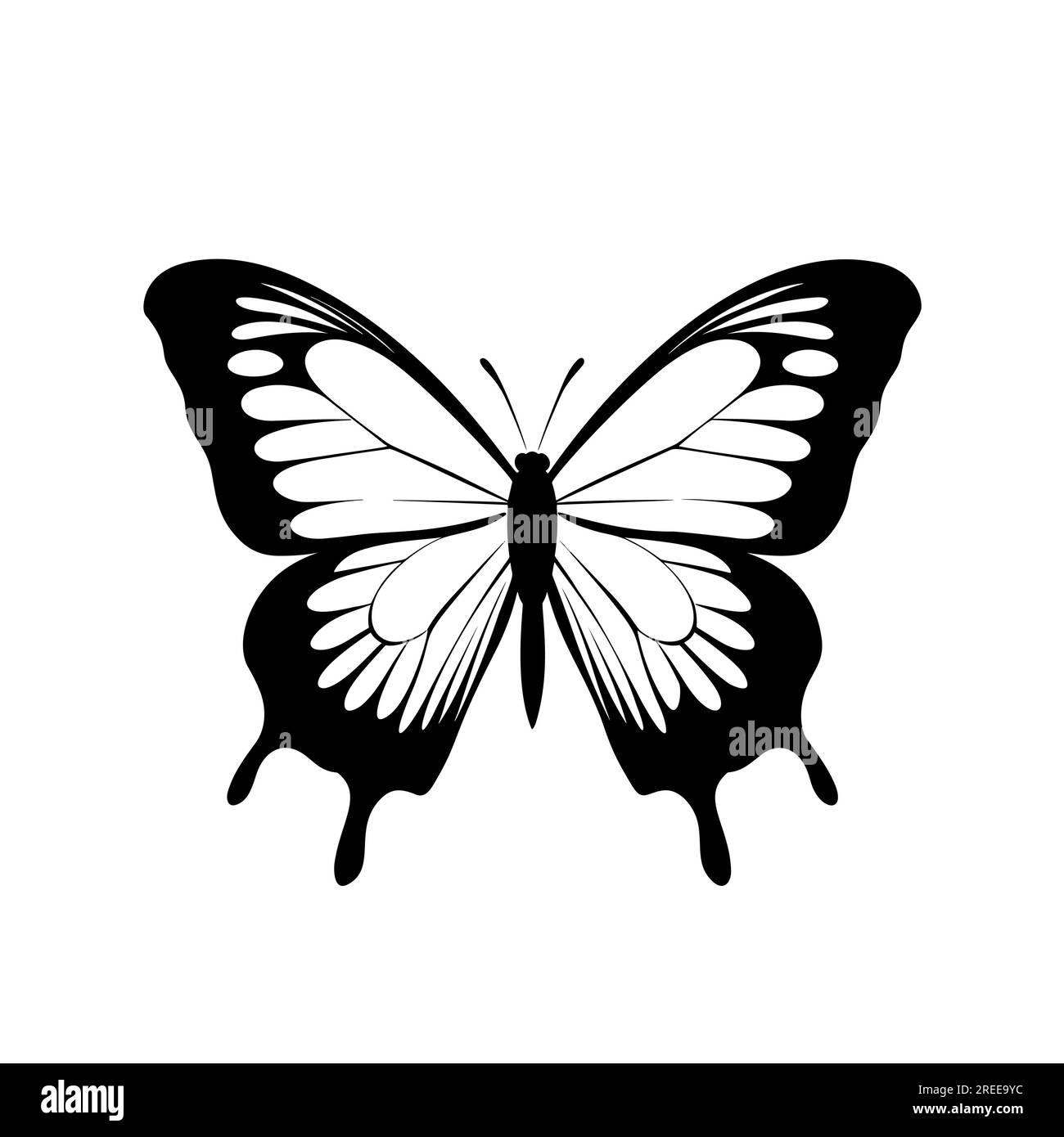 Butterfly icon isolated on white background Stock Vector Image & Art ...