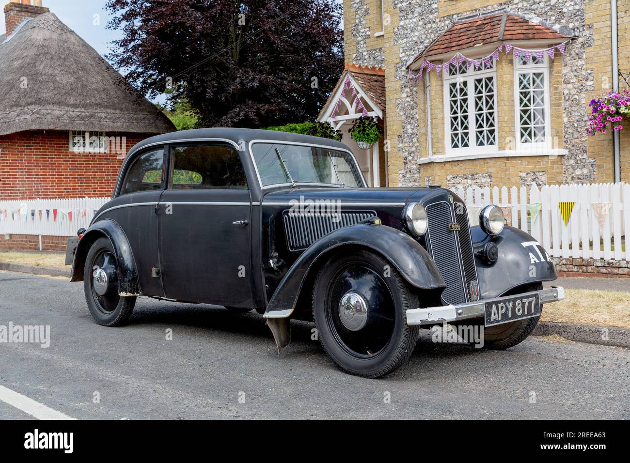 Vintage vehicle at the Southwick Revival in 2023. DKW Dampf-Kraft-Wagen 'steam powered car' from the 1940's, Auto Union vehicle to become Audi. Stock Photo