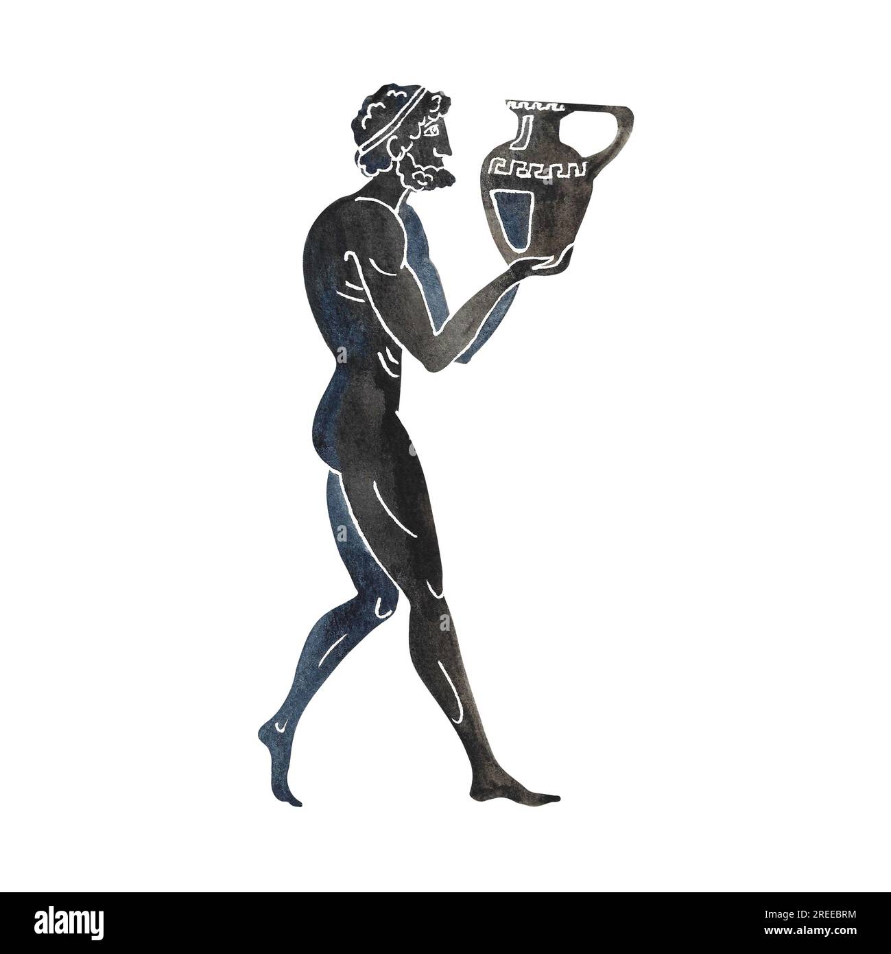 Black silhouette of an ancient Greek Olympic Games athlete. Greek ...