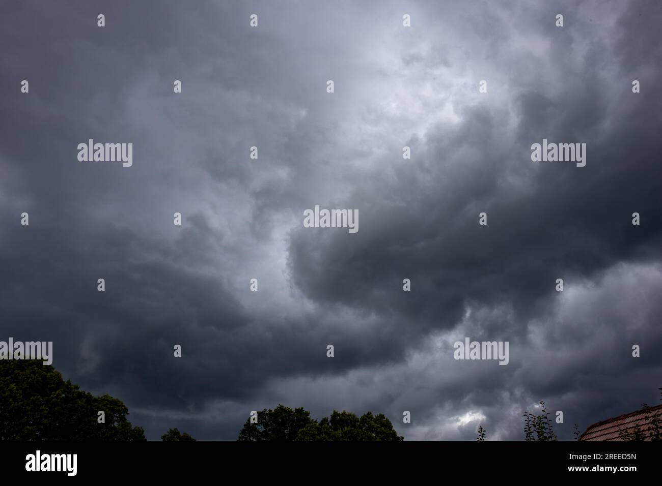 Stormy rain clouds over Zagreb Stock Photo