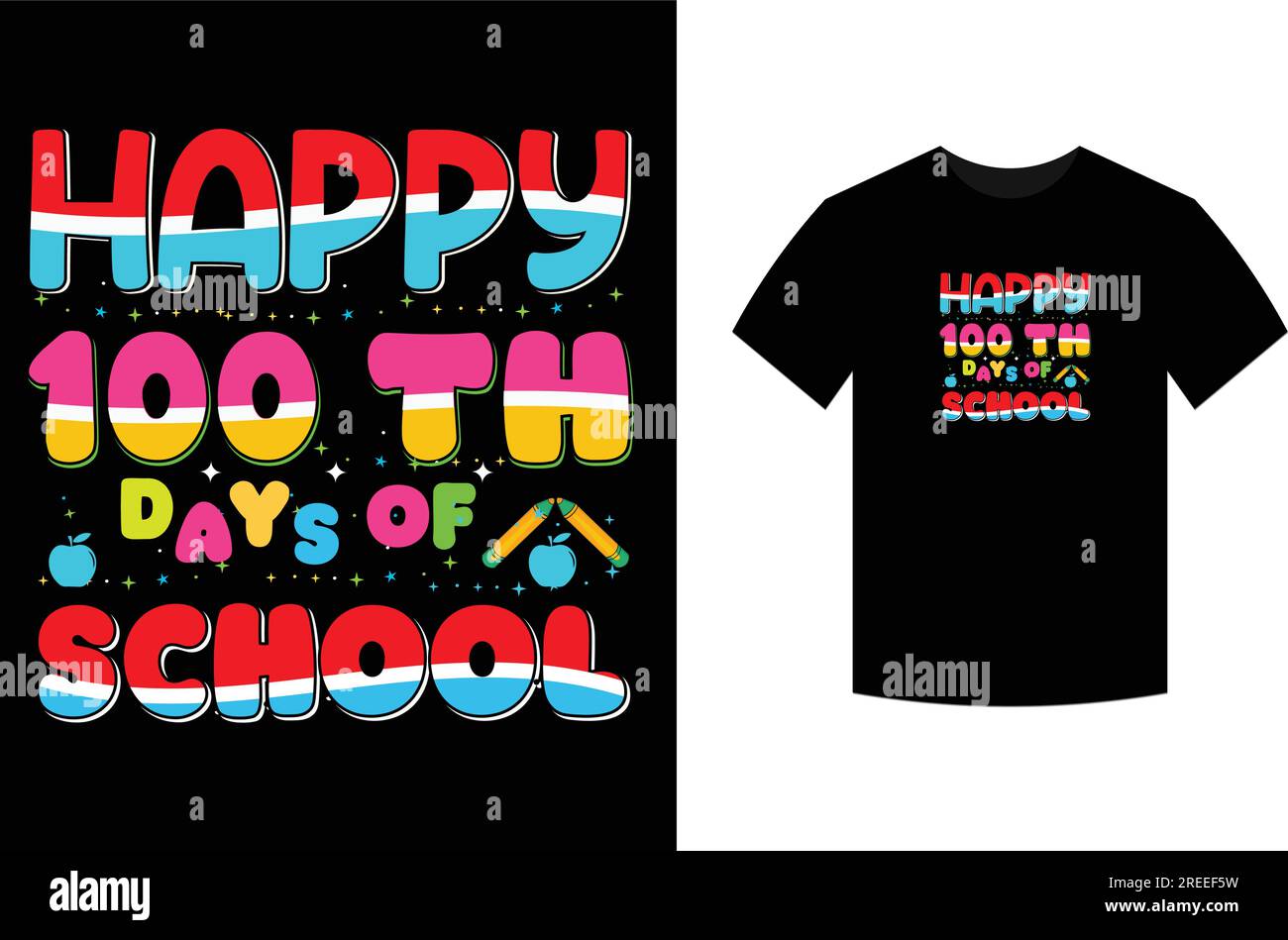 Happy 100th Days of School, Tshirt design Stock Vector Image & Art Alamy