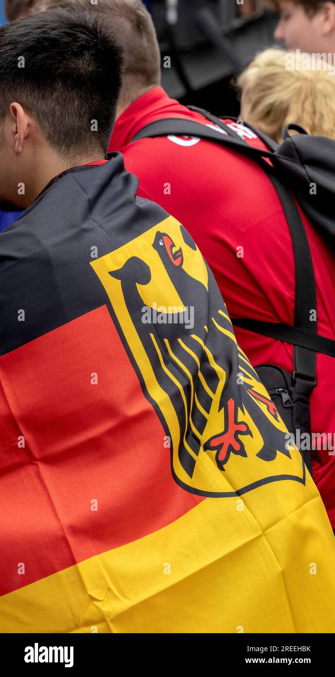 Youth with red Germany shirt, Special Olympics, Berlin, Germany Stock Photo