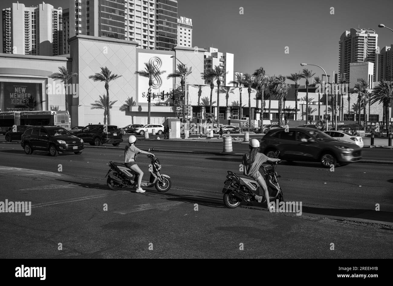 Rental motorcycles on the Las Vegas, Strip Stock Photo - Alamy