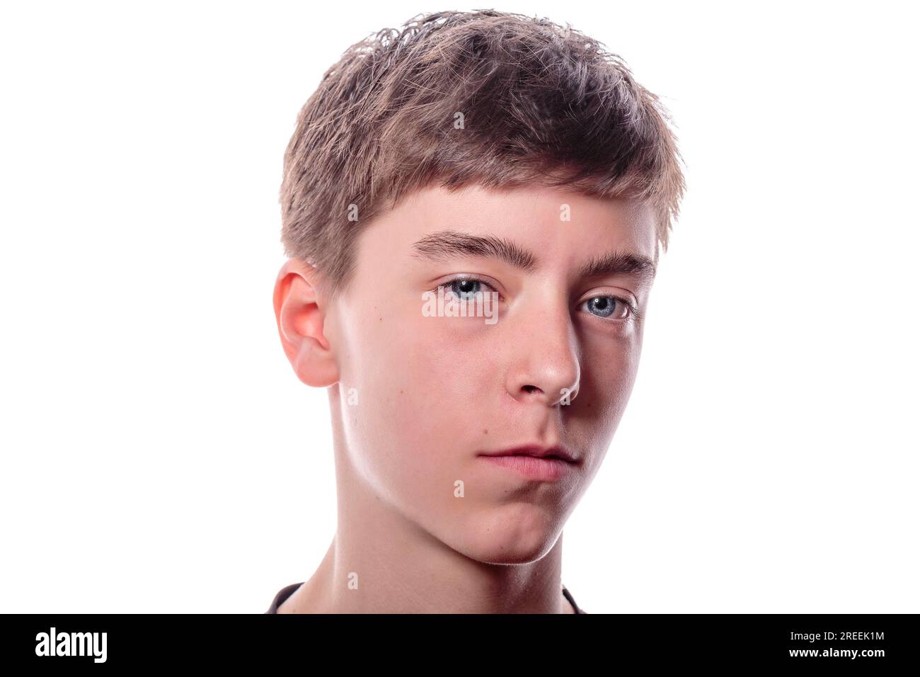 Studio portrait of a beautiful teenage boy Stock Photo - Alamy