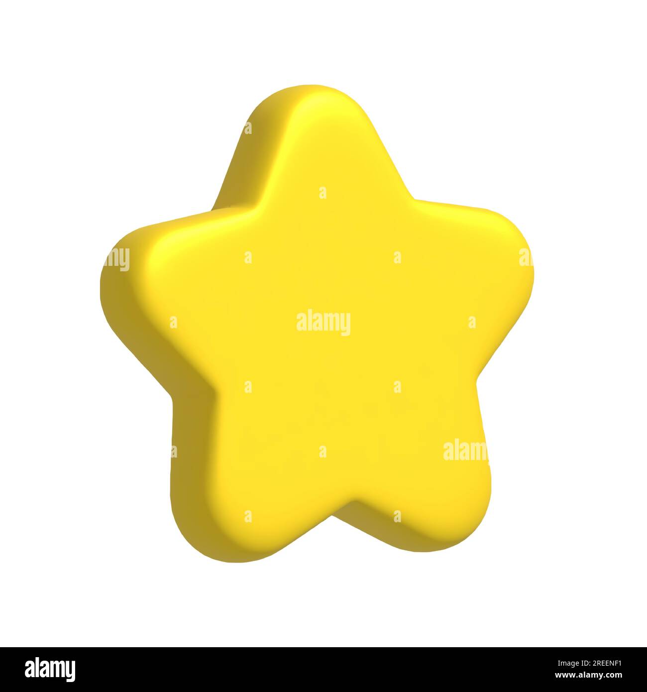 Yellow star. Customer rating feedback, rang, rating, achievements and decor concept. 3d icon. Cartoon minimal style. Stock Photo