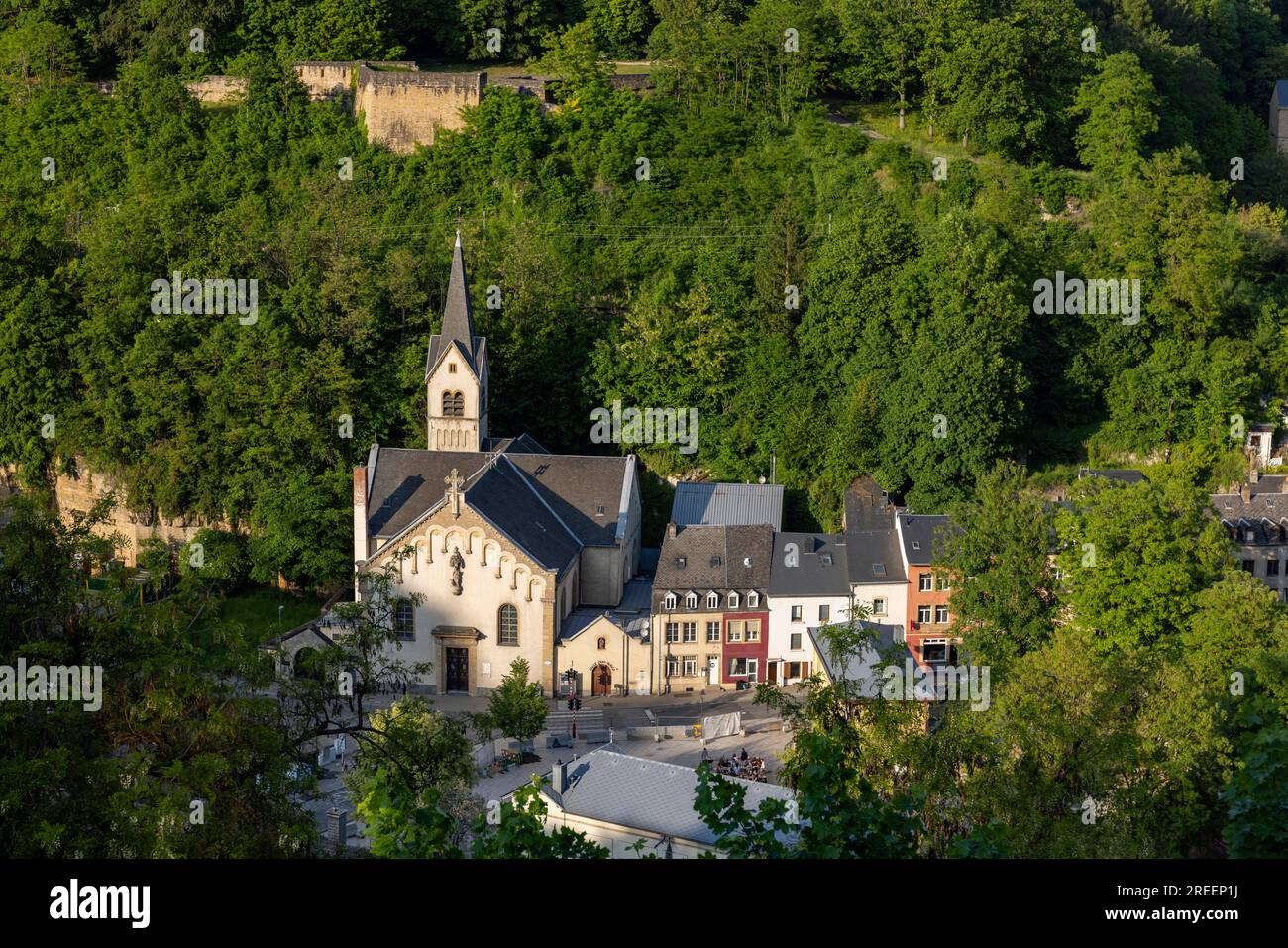 Orthodox Church in the low-lying district on the Alzette, Eglise Orthodoxe Roumaine au Luxembourg, Luxembourg Stock Photo
