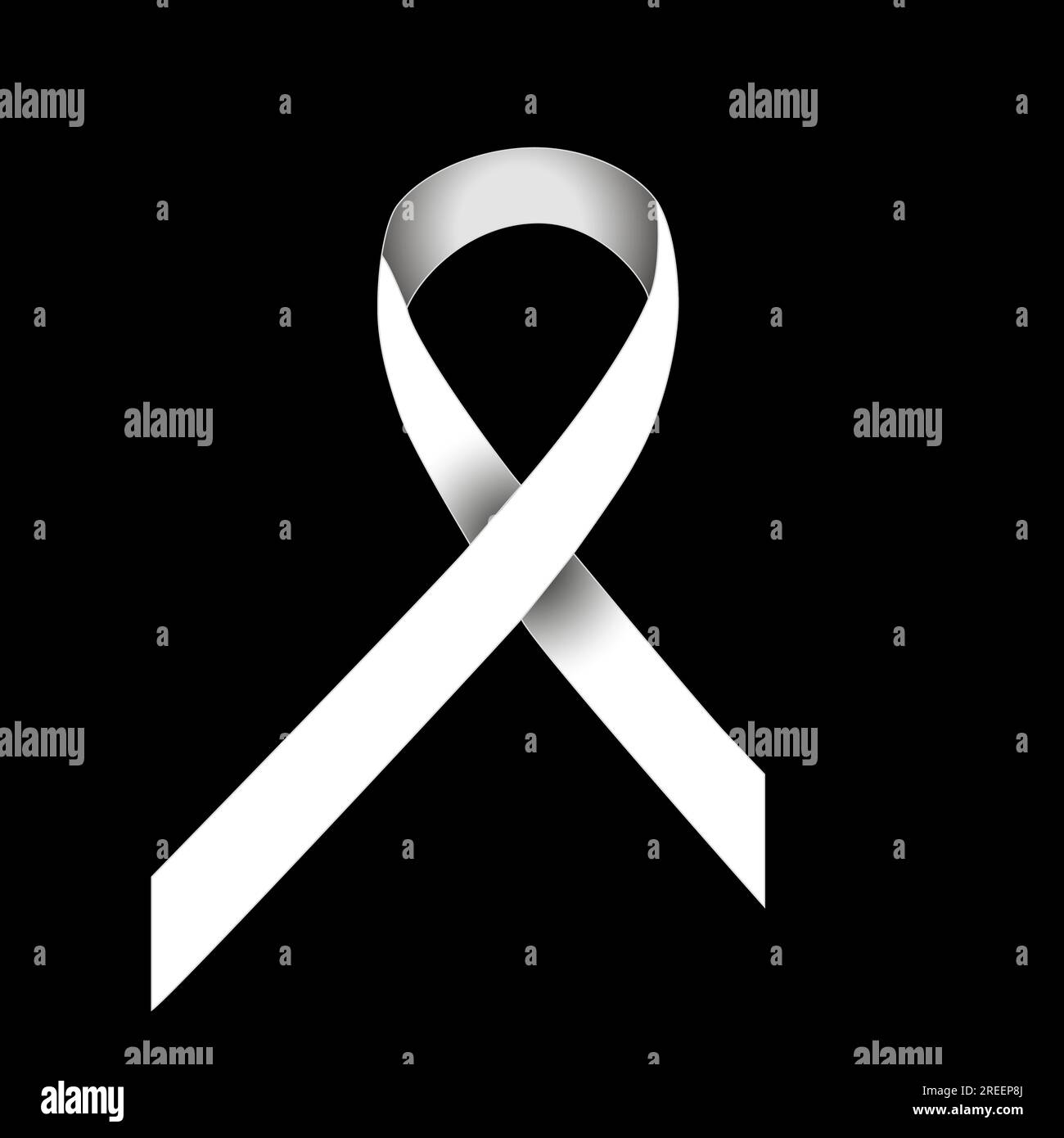 White or pearl color awareness ribbon represents lung cancer, Squamous