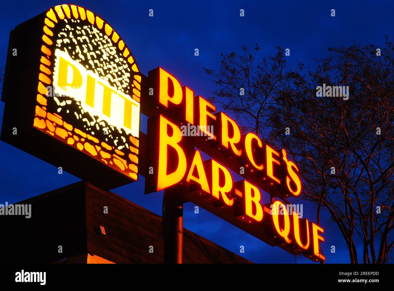 Pierce Bar B Que is a legendary local restaurant in the Hampton Roads area of Virginia Stock Photo