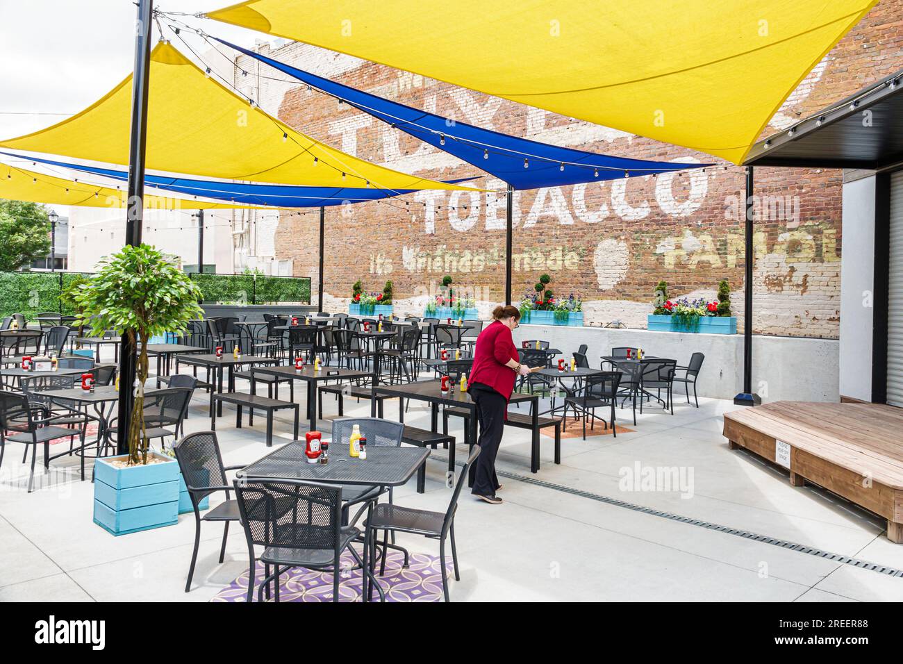 Fenders diner restaurant alfresco dining tables hires stock