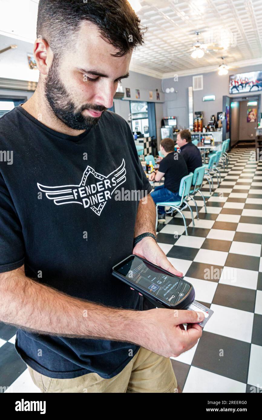 Cornelia Diner restaurant,inside interior indoors,man