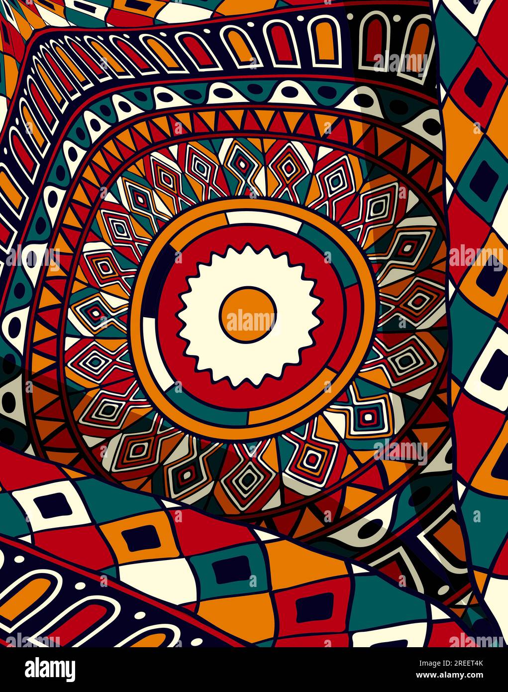 Tribal art background composition, vector illustration Stock Photo - Alamy