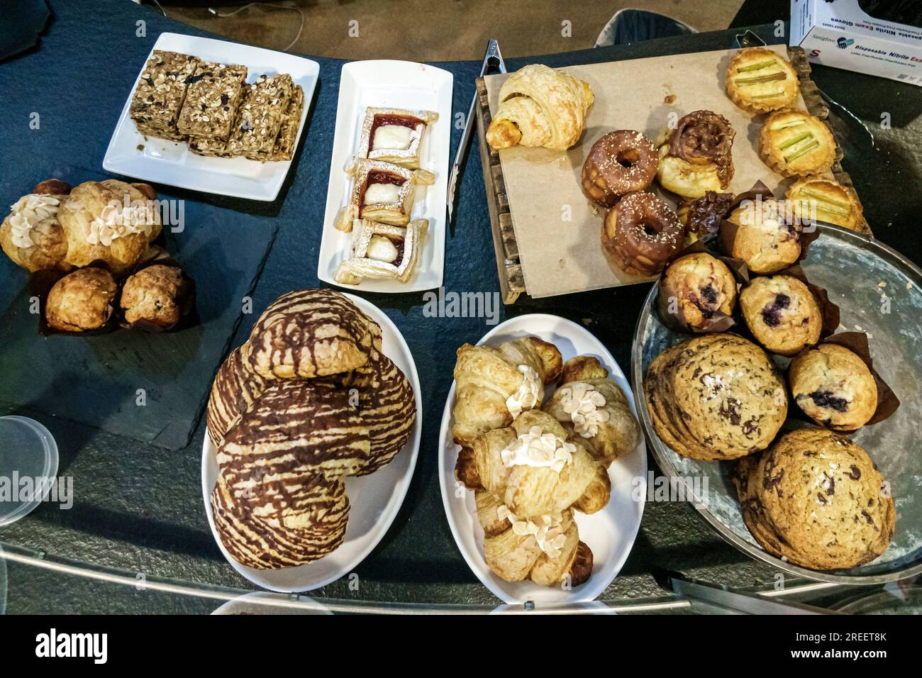 Asheville North Carolina,The Rhu cafe bakery pantry pastries sweets desserts display counter Stock Photo