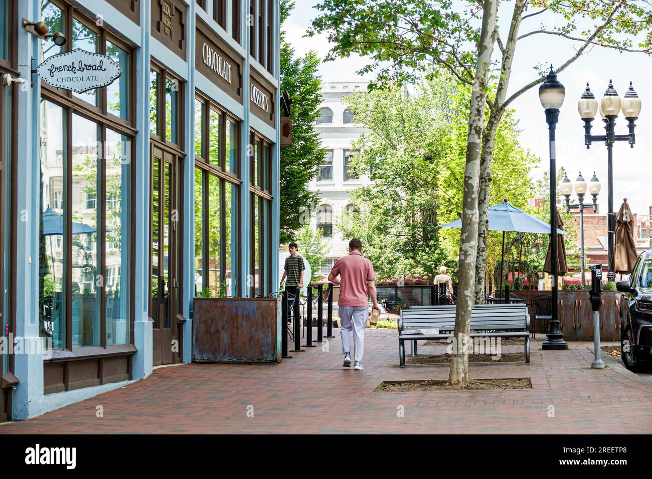 Asheville North business district,restored