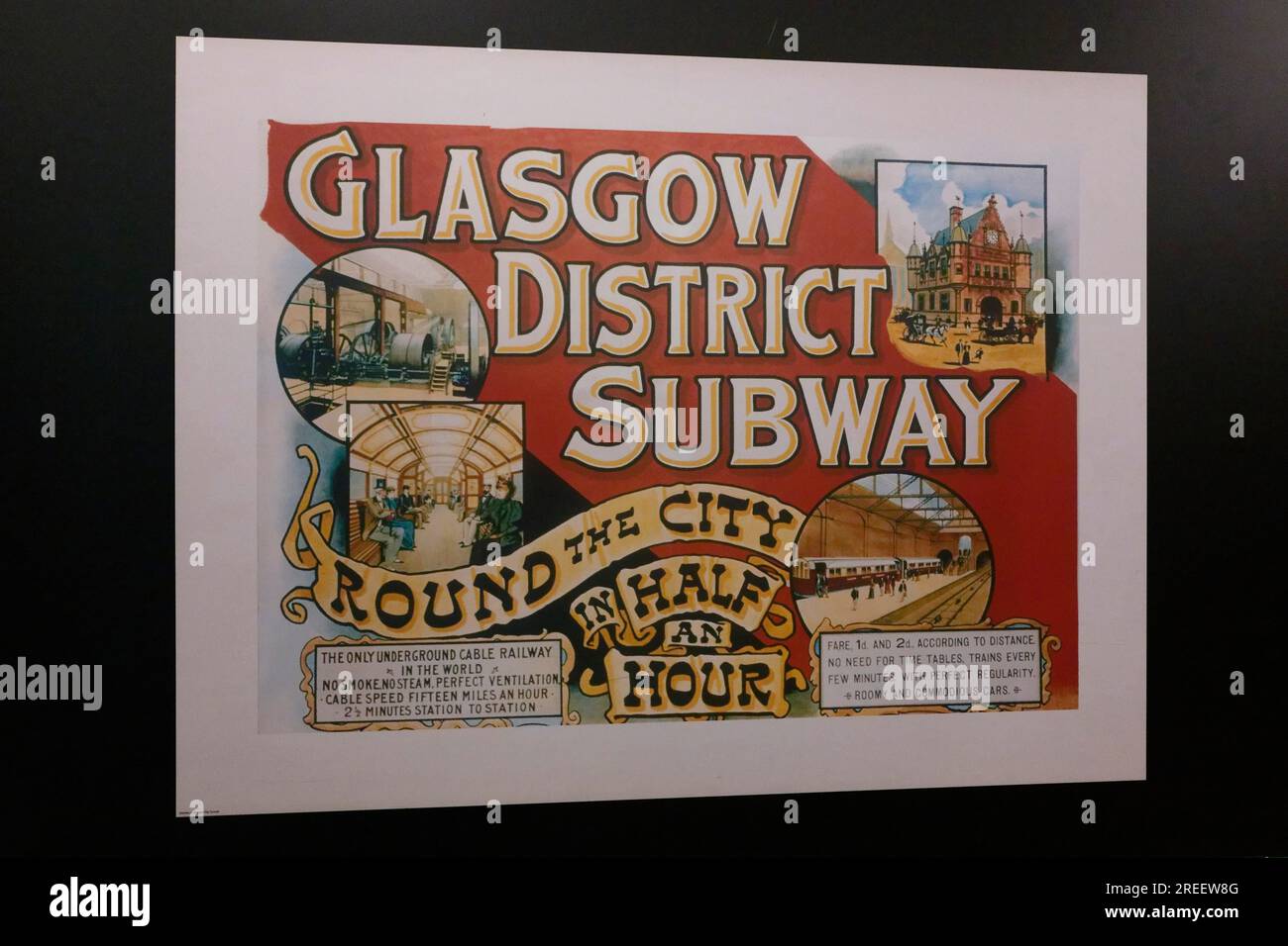 Interior, Sign, Subway, Riverside Museum, Govan, Glasgow, Scotland