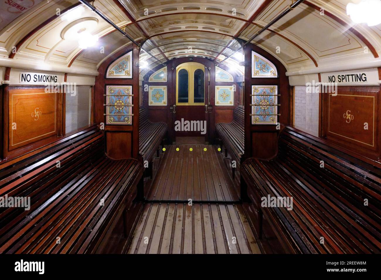Interior view, Subway, Riverside Museum, Govan, Glasgow, Scotland