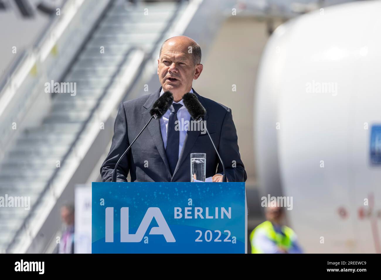 Olaf Scholz, SPD, Federal Chancellor. Opening and opening tour, International Aerospace Exhibition, ILA Berlin Air Show, Schoenefeld, Brandenburg Stock Photo