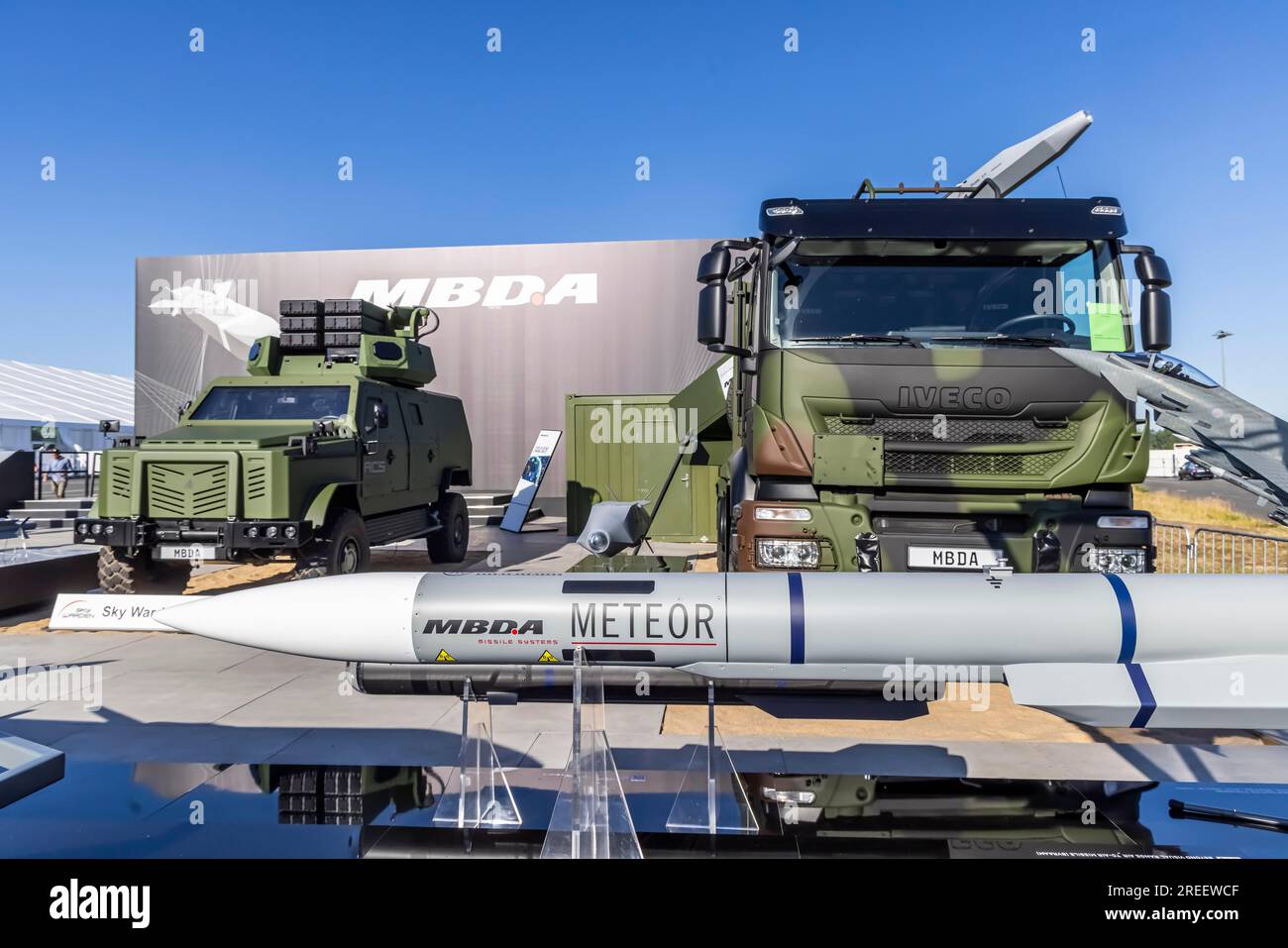 Defence company MBDA, presentation of weapon systems, Missile Systems Meteor, International Aerospace Exhibition, ILA Berlin Air Show, Schoenefeld Stock Photo