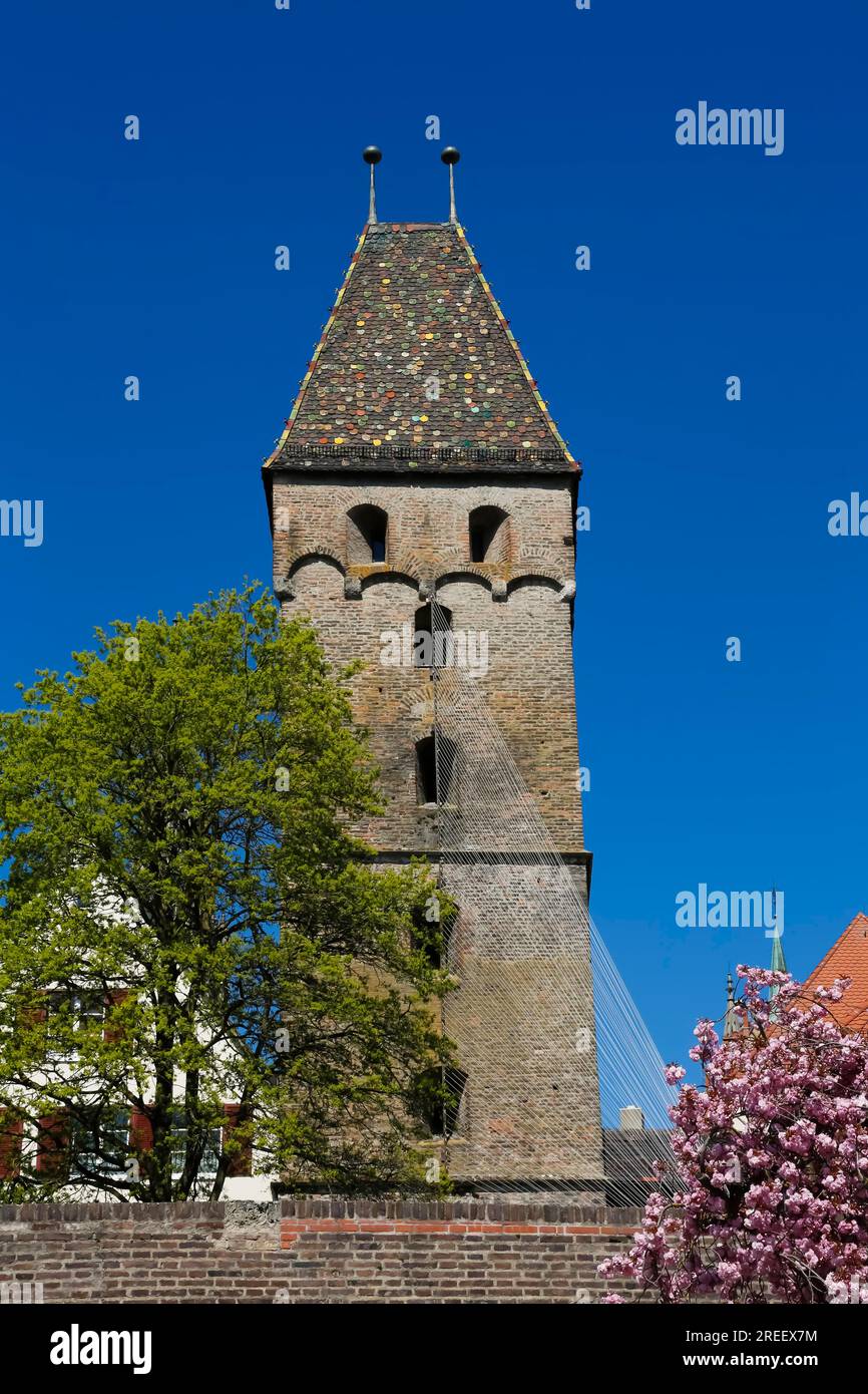 Metzgerturm with an installation by Johannes Pfeiffer, temporary art in