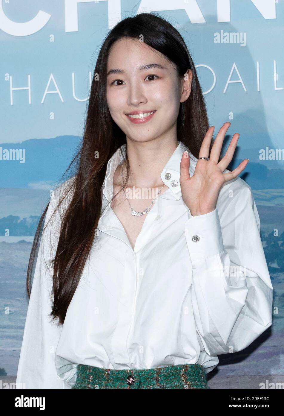 6 January 2023 - Seoul, South korea : South Korean model Ellis, attends a  photo call for the Louis Vuitton and Kusama Yaoi Collaboration Collection  Launch Photocall in Seoul, South Korea on