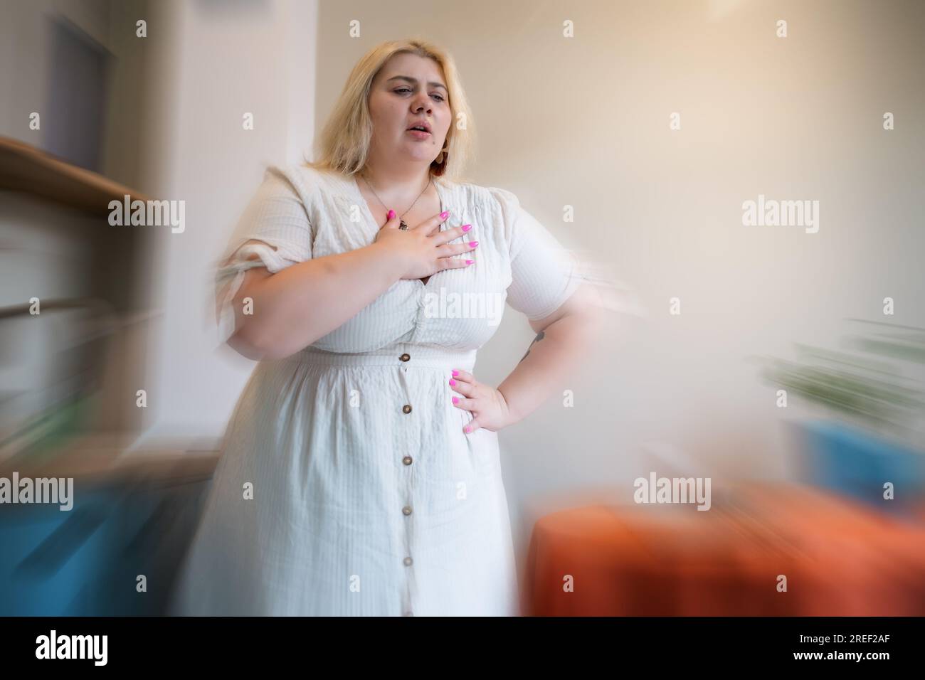 Heart attack woman obese hi-res stock photography and images - Alamy