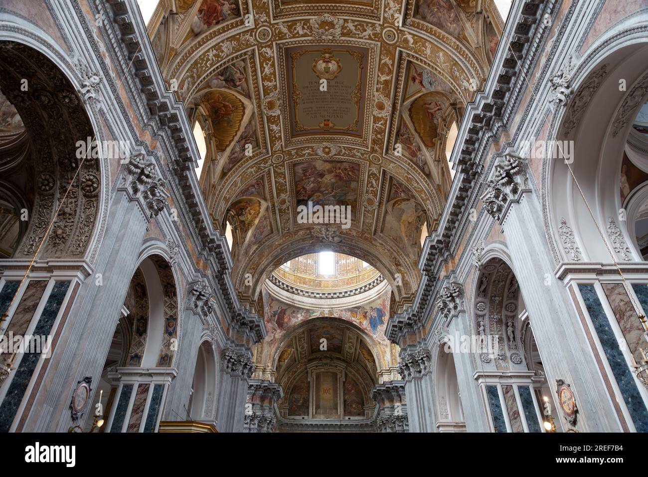 Naples, Italy - April 9, 2022: Santa Maria degli Angeli a Pizzofalcone is a Baroque-style church in Naples, Campagna, Italy. Stock Photo