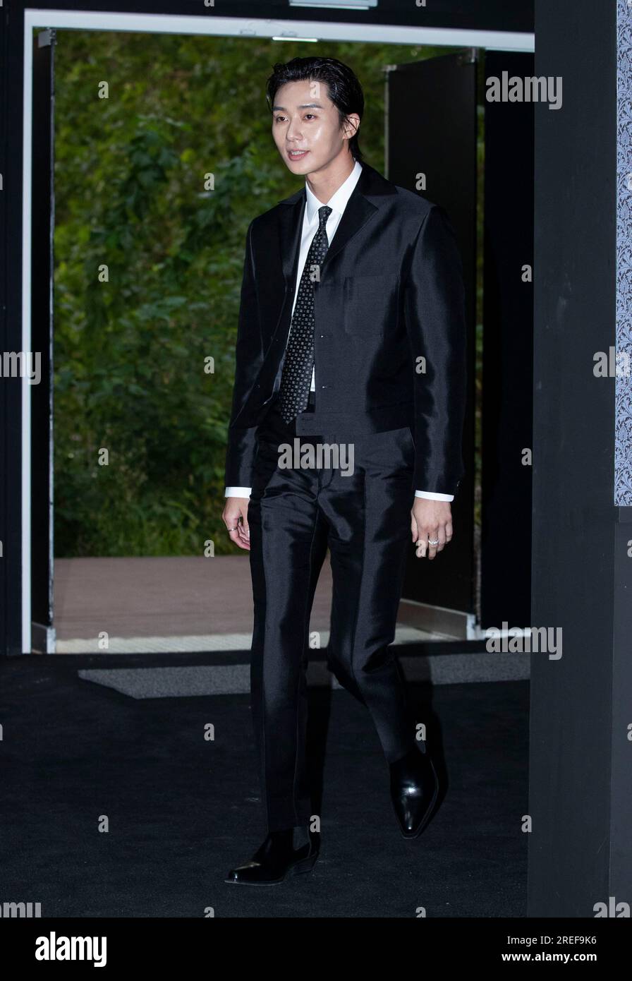 Seoul, South Korea. 27th July, 2023. South Korean actor Park Seo-joon,  attends a photocall for the Tweed de Chanel Collection Event in Seoul,  South Korea on July 27, 2023. (Photo by: Lee