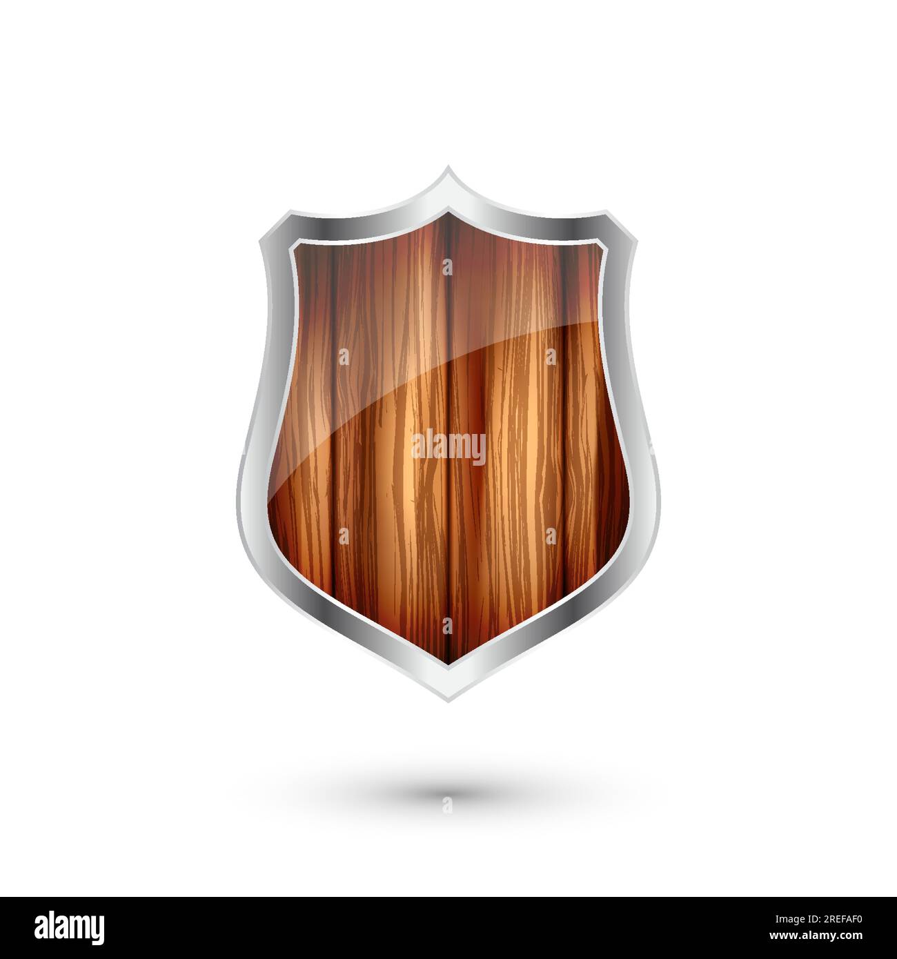 Wooden vintage shield icon. Black heraldic shield. Protection and