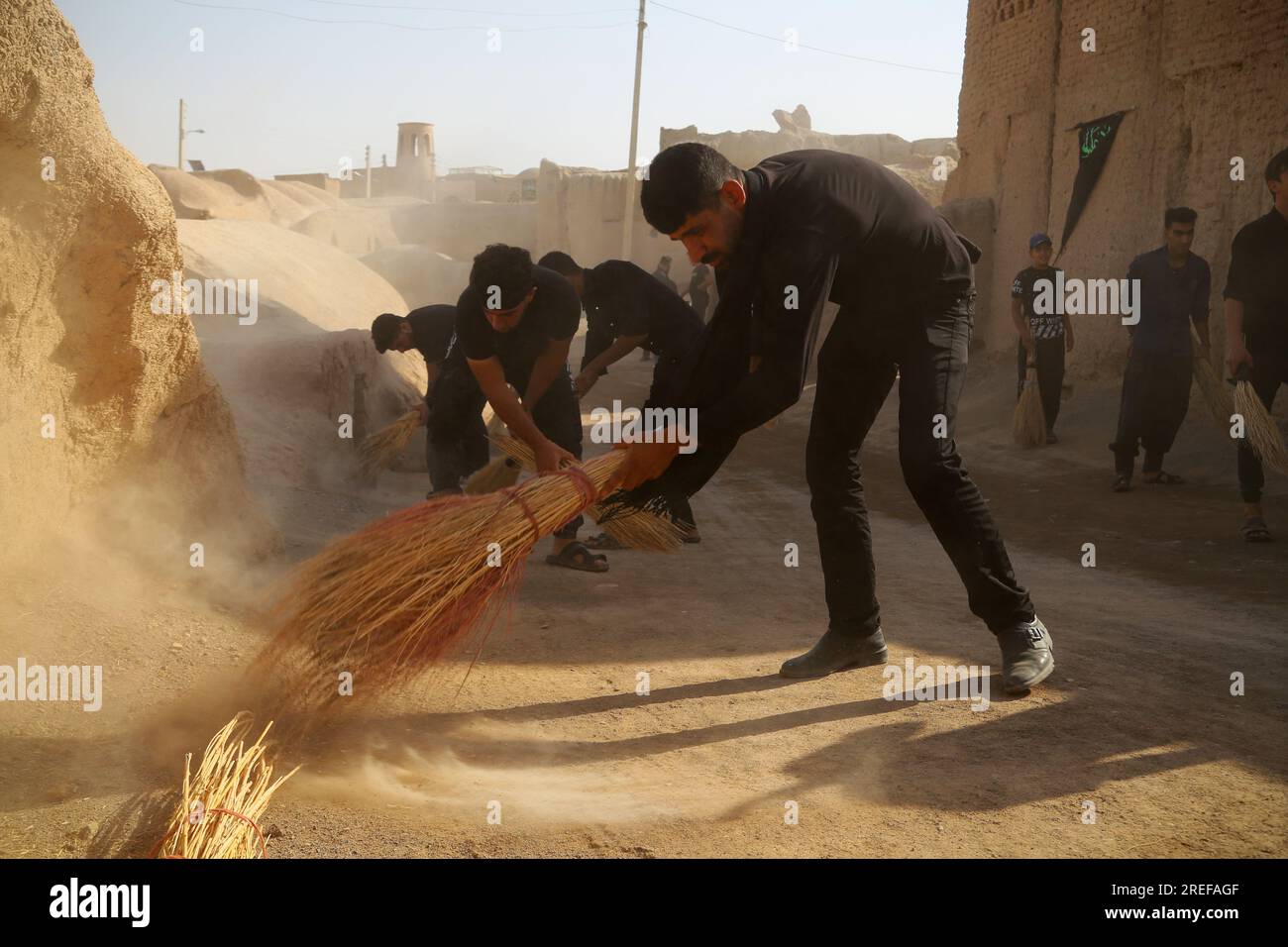 July 27, 2023, Qurtan village, Isfahan, Iran Iranian Shiite Muslim men