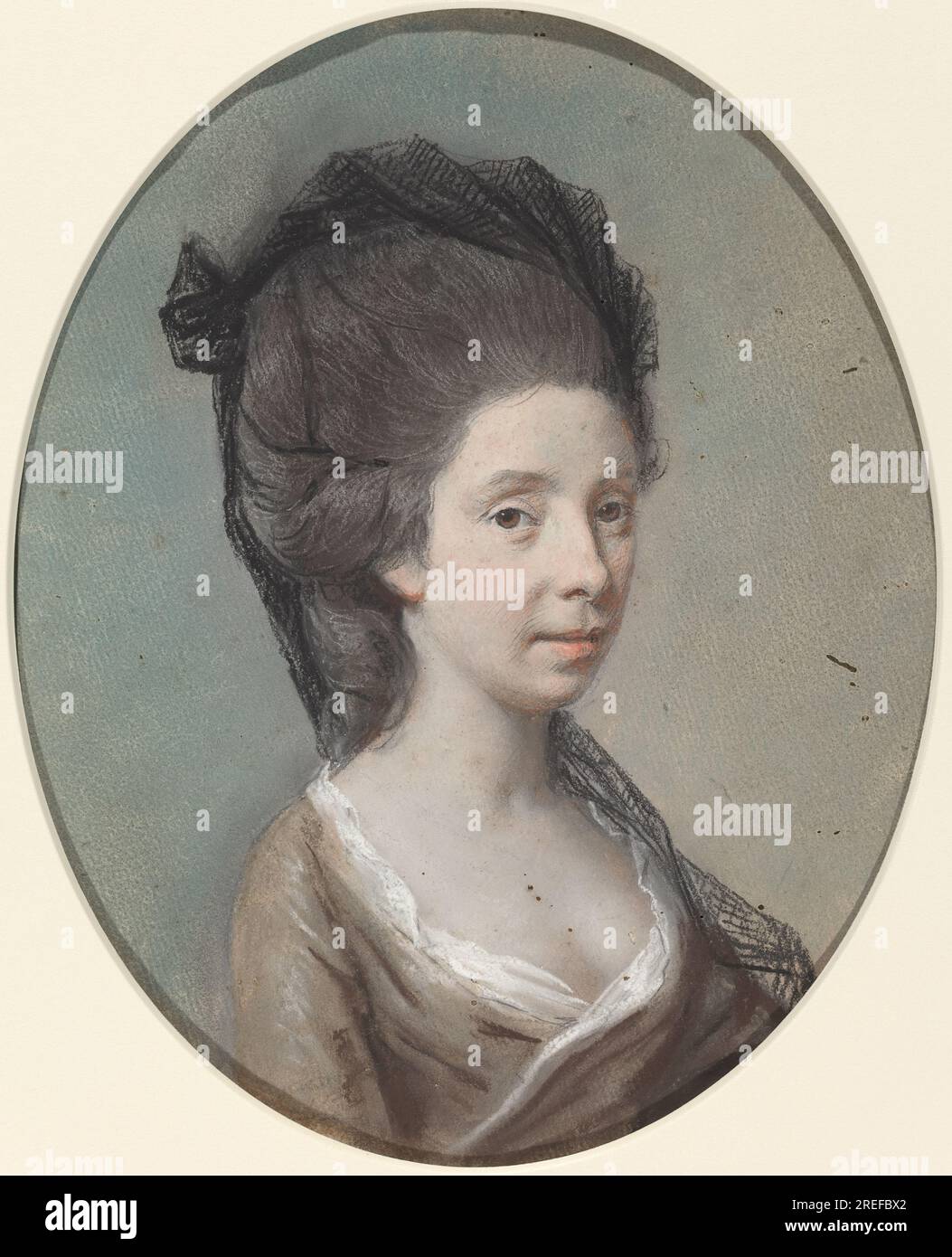 'Hugh Douglas Hamilton, Mary Fox, c. 1770, pastel on laid paper, overall (oval): 25 x 20 cm (9 13/16 x 7 7/8 in.), Gift of Arthur L. Liebman, 1992.87.31' Stock Photo