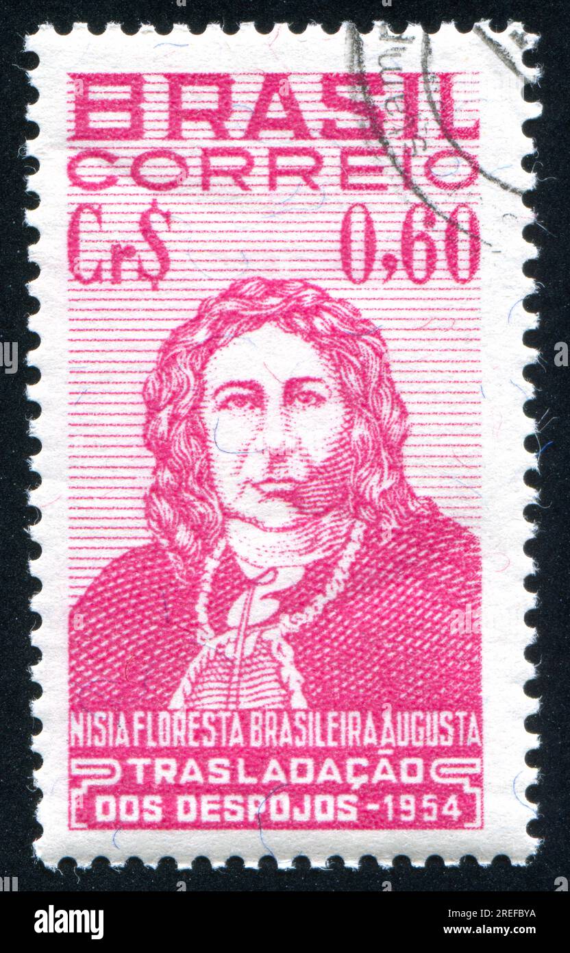 BRAZIL - CIRCA 1954: stamp printed by Brazil, shows Nizia Floresta ...