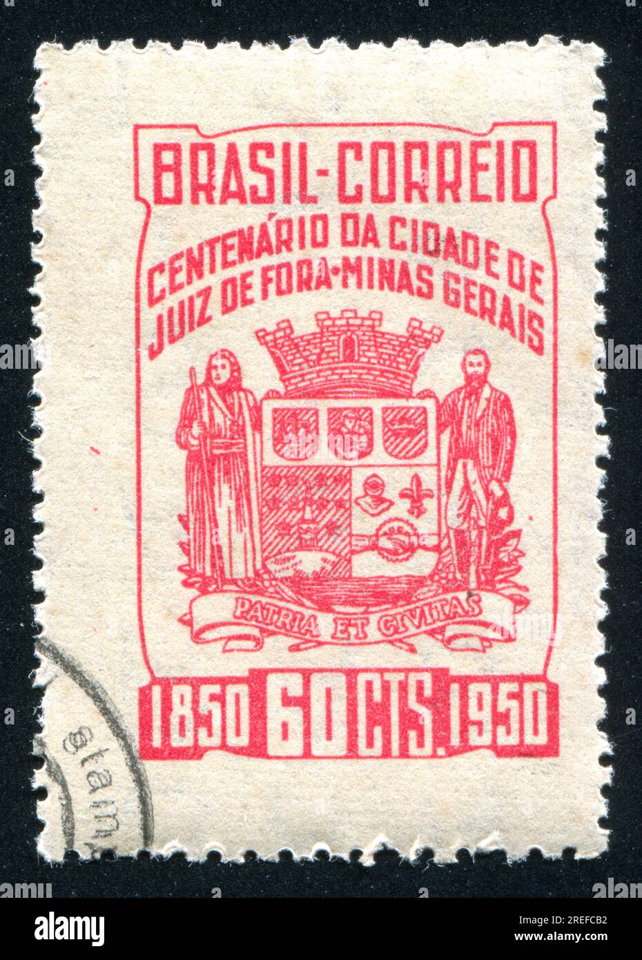 https://c8.alamy.com/comp/2REFCB2/brazil-circa-1950-stamp-printed-by-brazil-shows-arms-of-juiz-de-fora-circa-1950-2REFCB2.jpg
