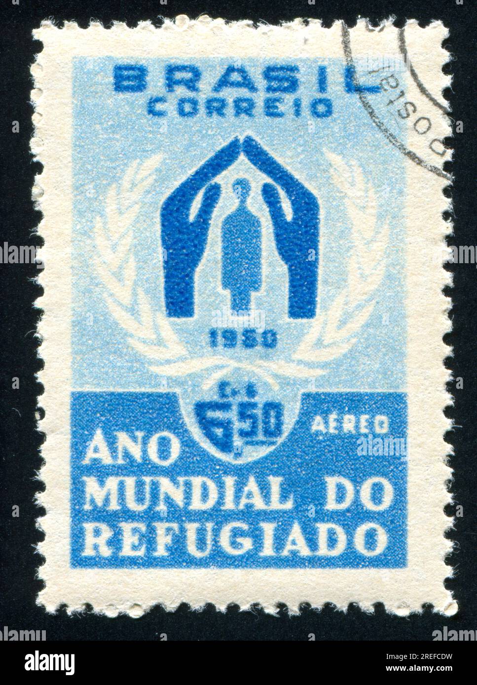 BRAZIL - CIRCA 1960: stamp printed by Brazil, shows World Refugee Year ...