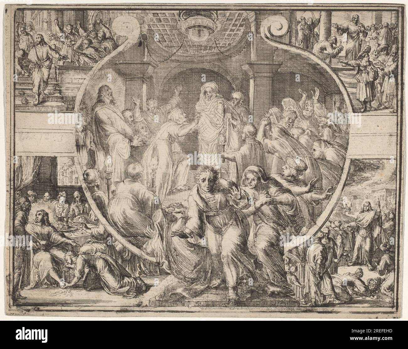 "Romeyn de Hooghe, Raising of Lazarus with Scenes from the Life of ...