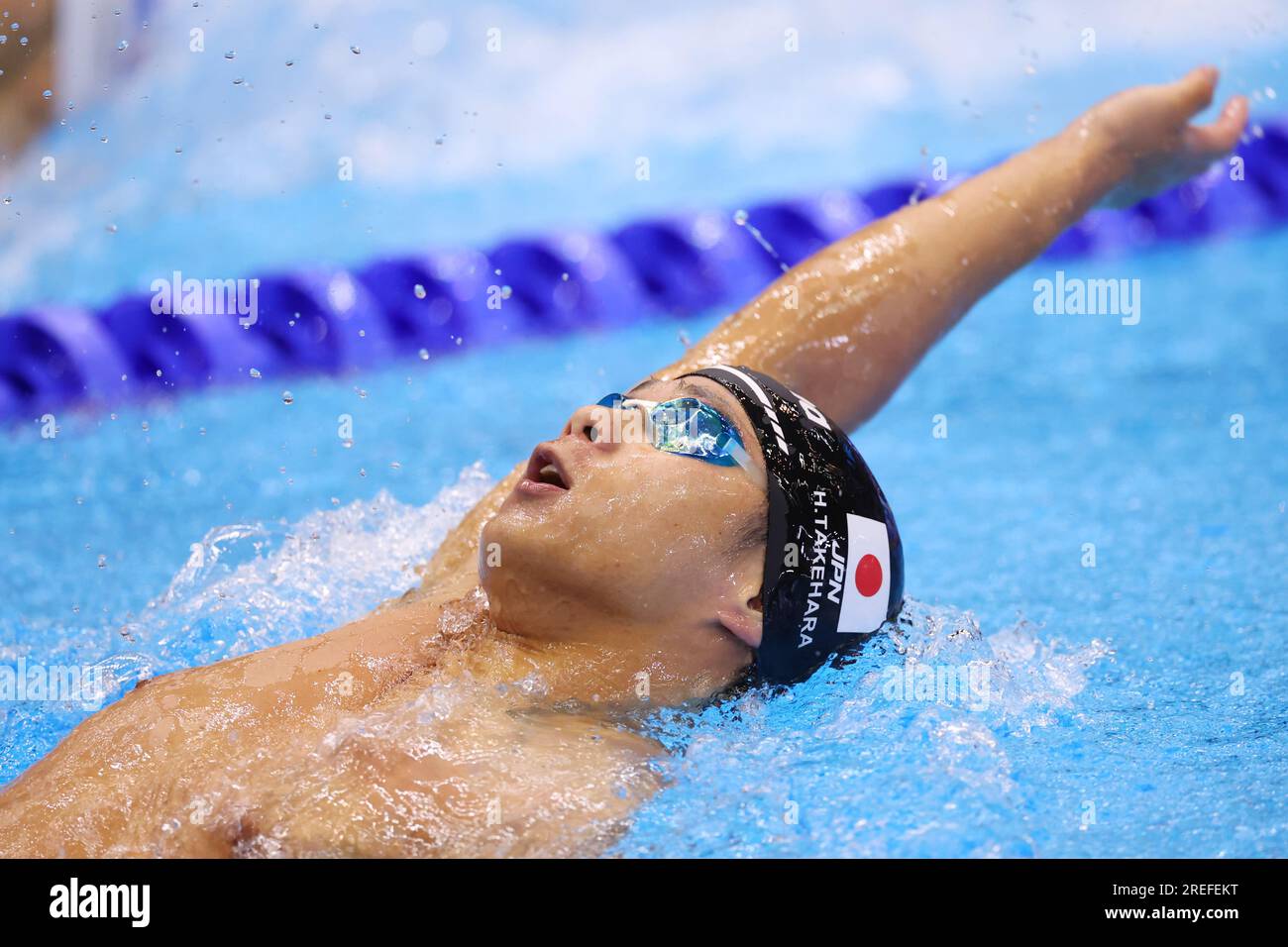 Fukuoka, Japan. 27th July, 2023. Hidekazu takehara (JPN) Swimming