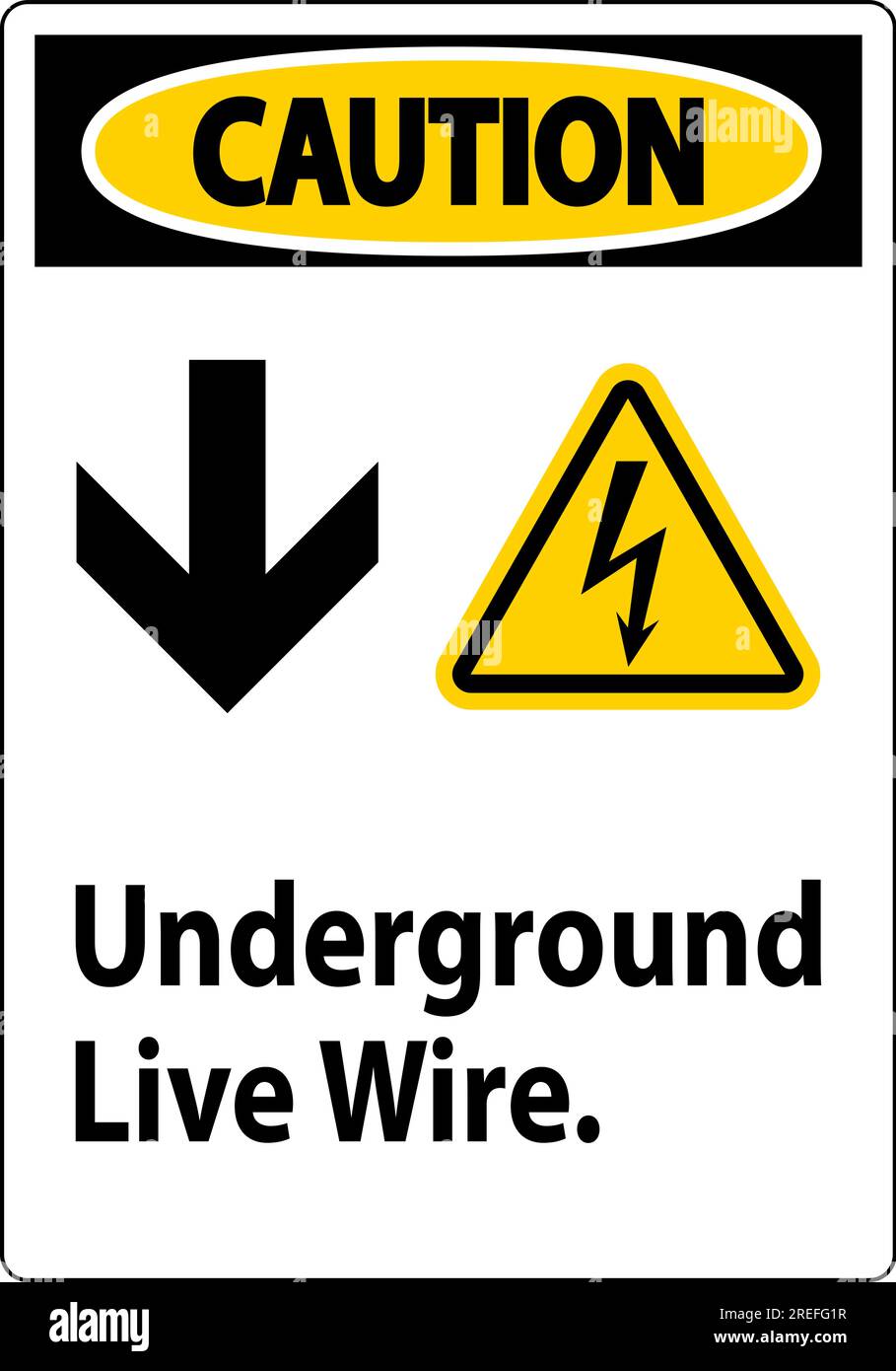 Caution Sign, Underground Live Wire Stock Vector Image & Art Alamy