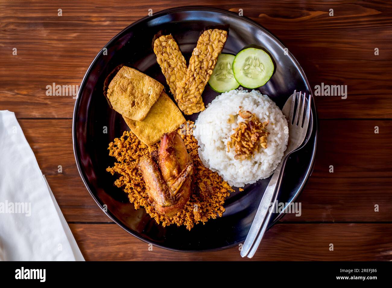 Nasi Uduk Betawi, or Nasi Lemak, coconut flavored steamed rice dish
