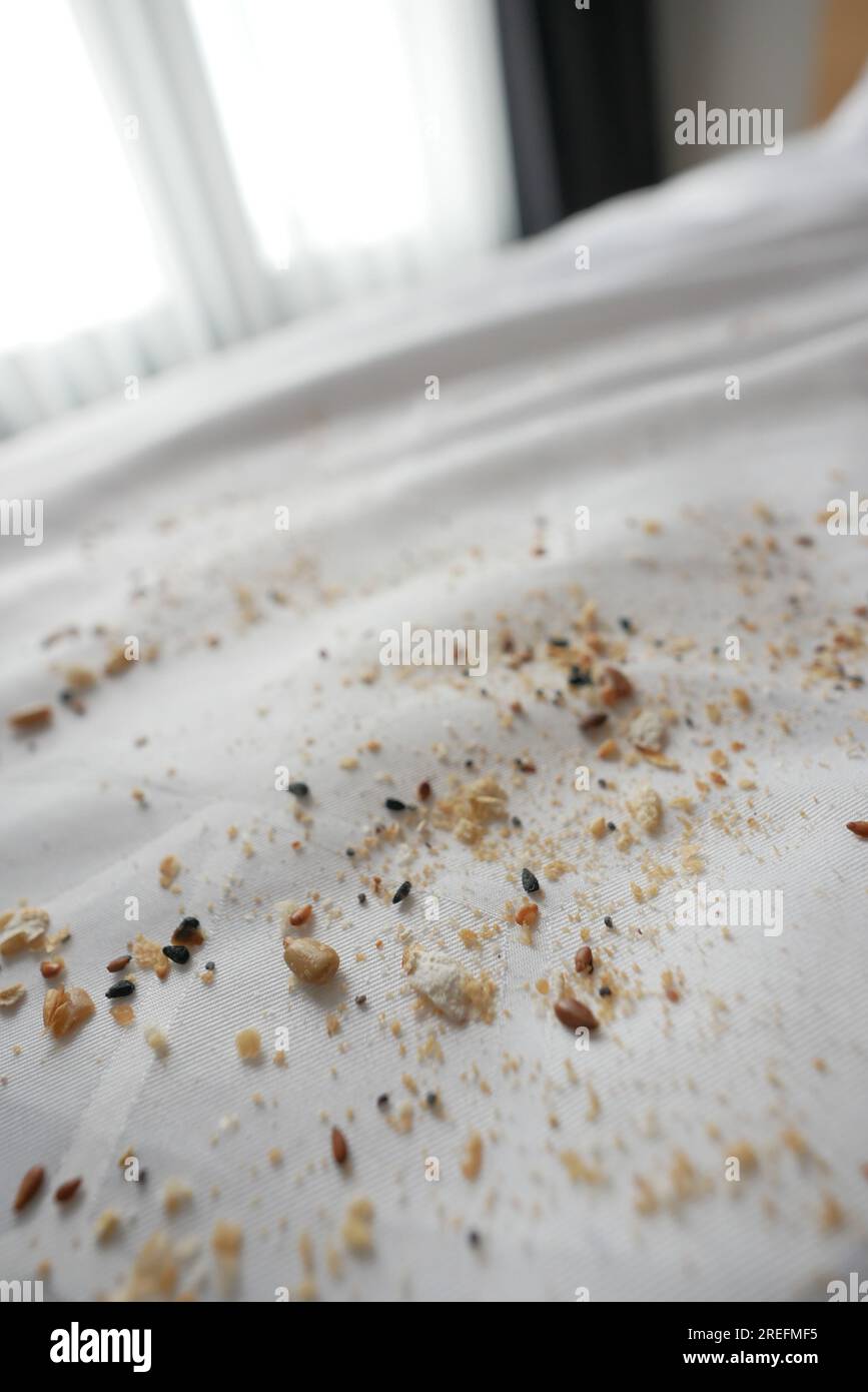 dirty stain or dust on white bed Stock Photo Alamy