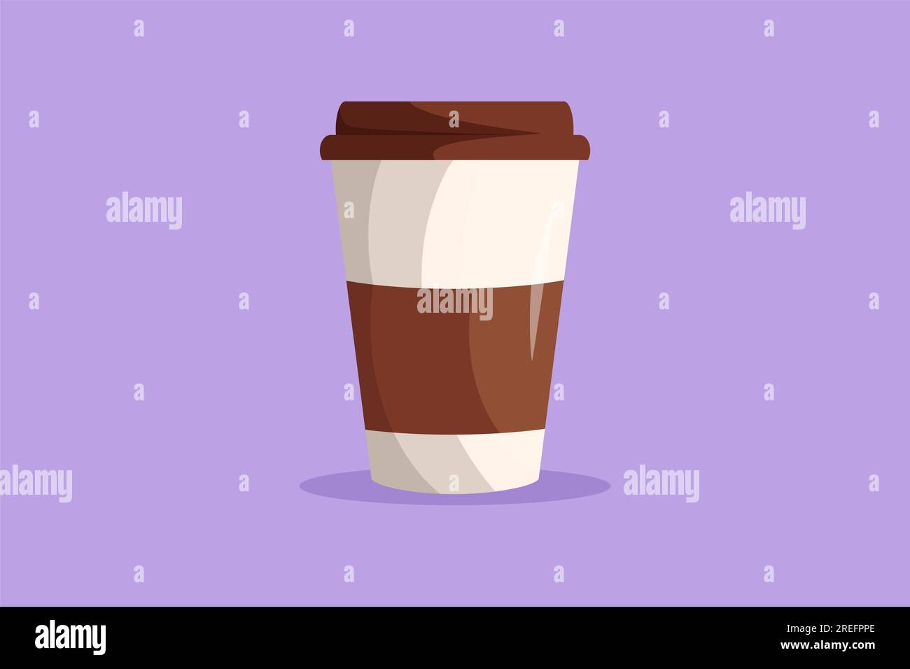 Graphic flat design drawing of coffee paper cup template with cardboard ...