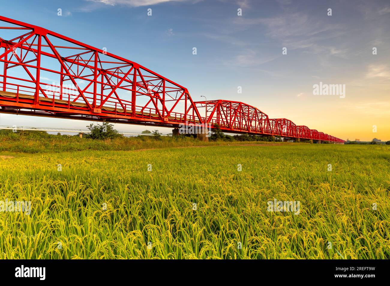 Xiluo bridge at Xiluo Township, Yunlin County, Taiwan Stock Photo