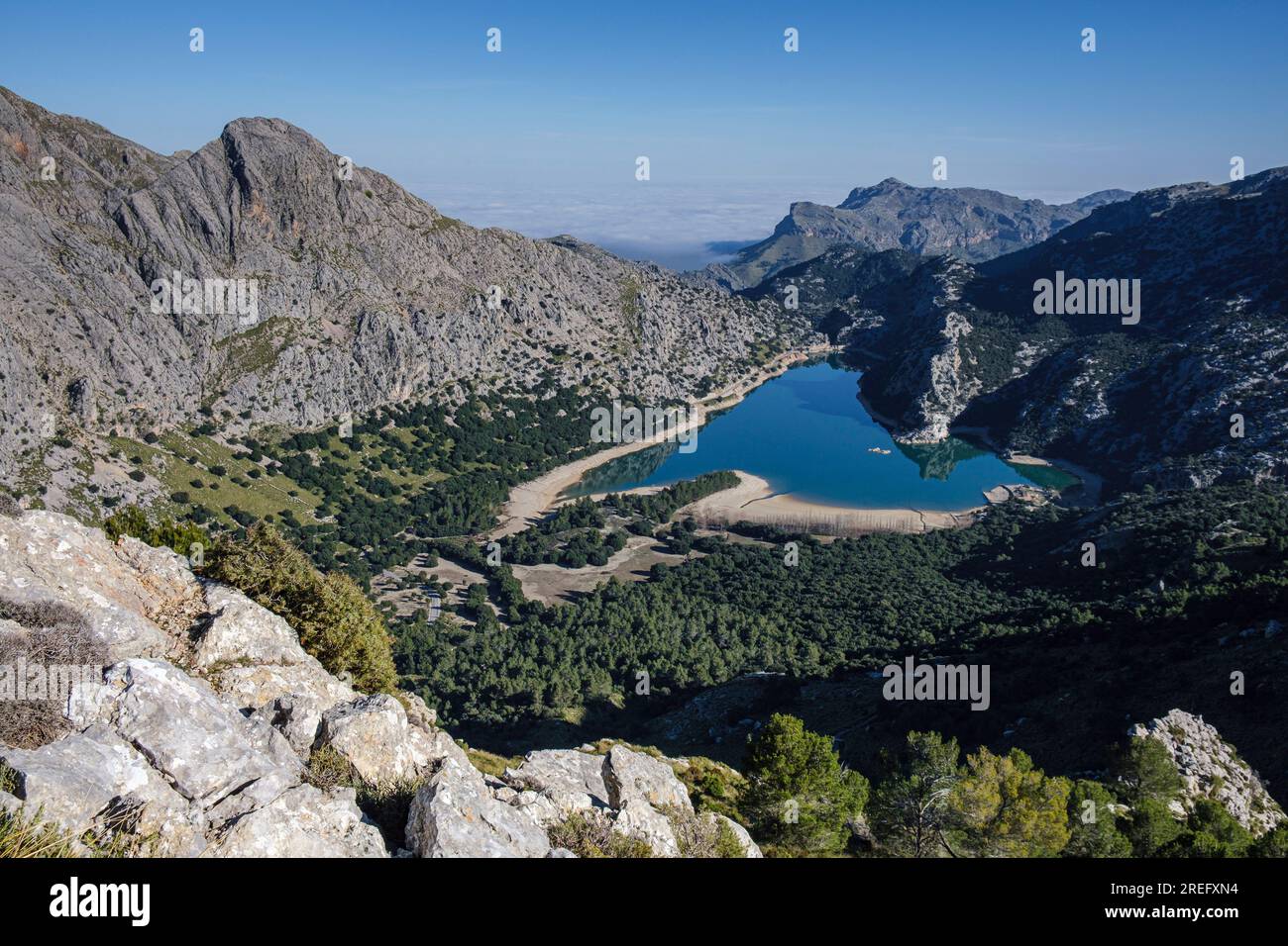 Gorg Blau reservoir, Escorca, Mallorca, Balearic Islands, Spain Stock Photo