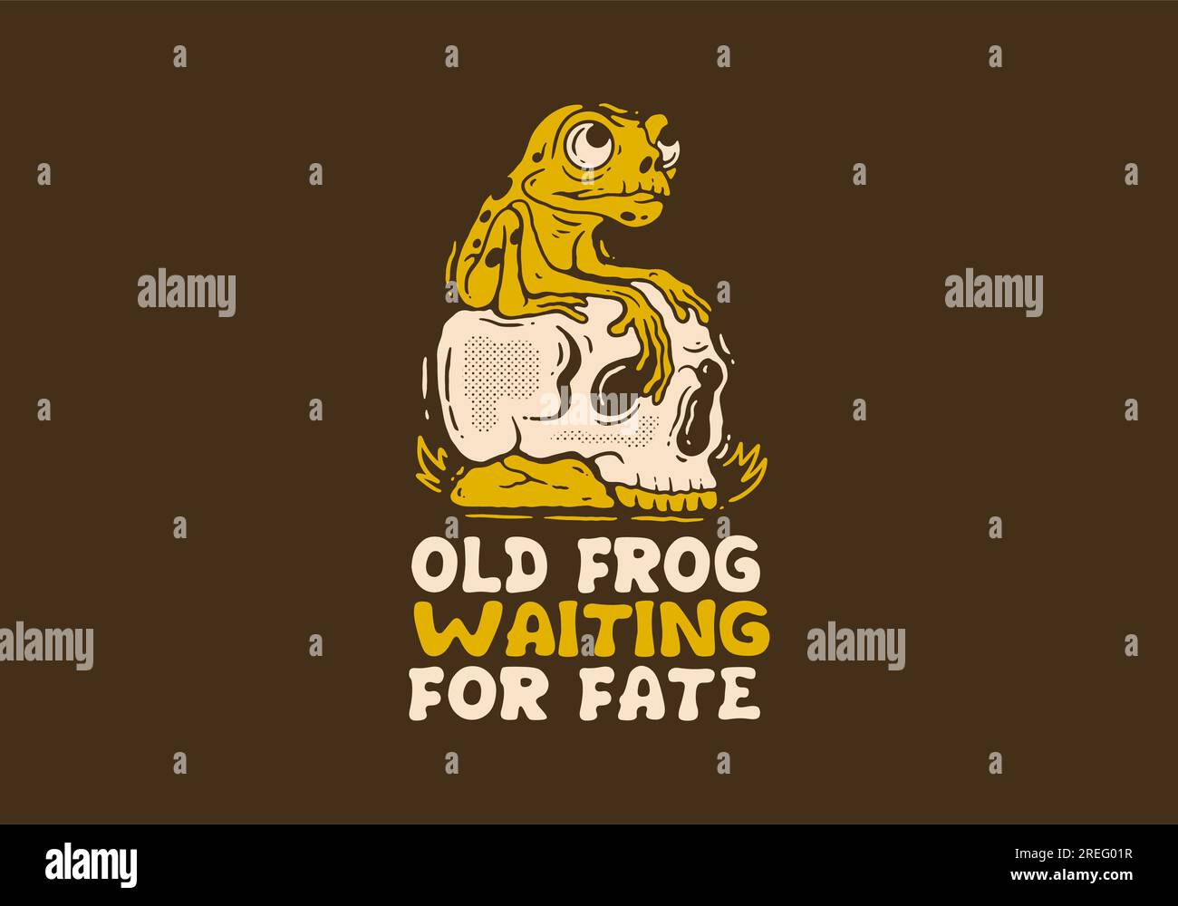 Old frog waiting for fate, Vintage Mascot character design of frog ...