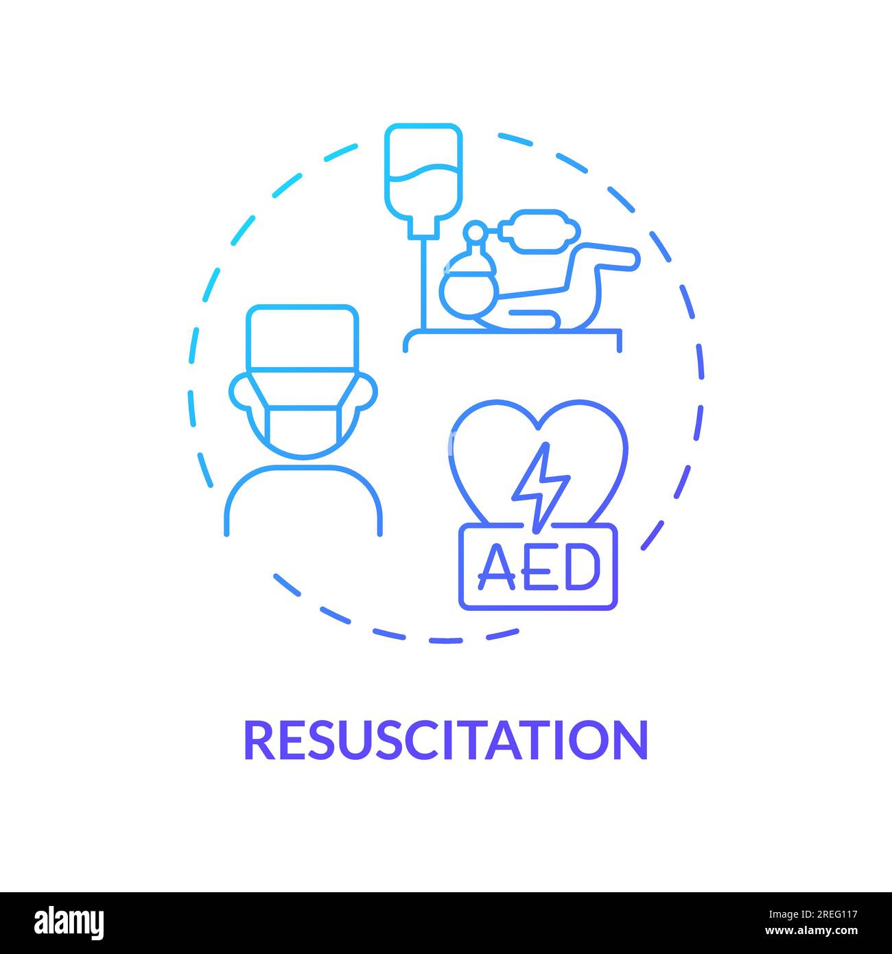 Resuscitation blue gradient concept icon Stock Vector