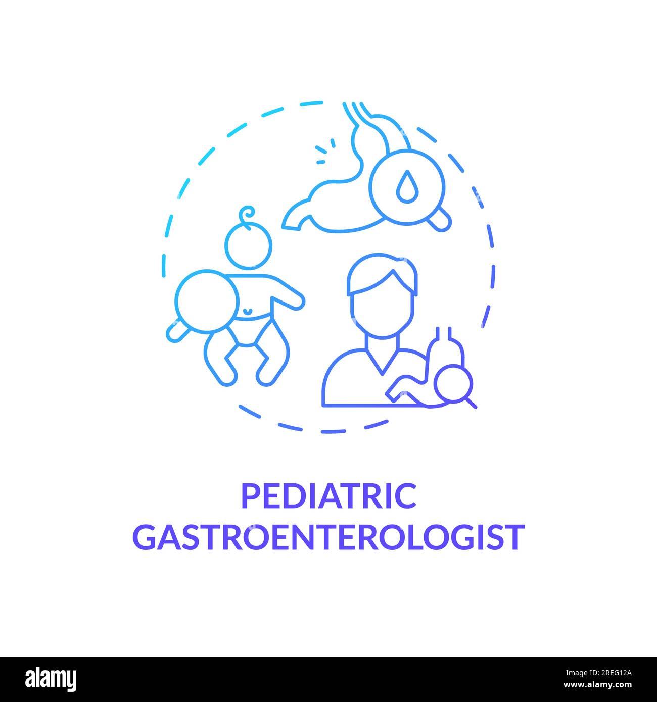 Pediatric gastroenterologist blue gradient concept icon Stock Vector