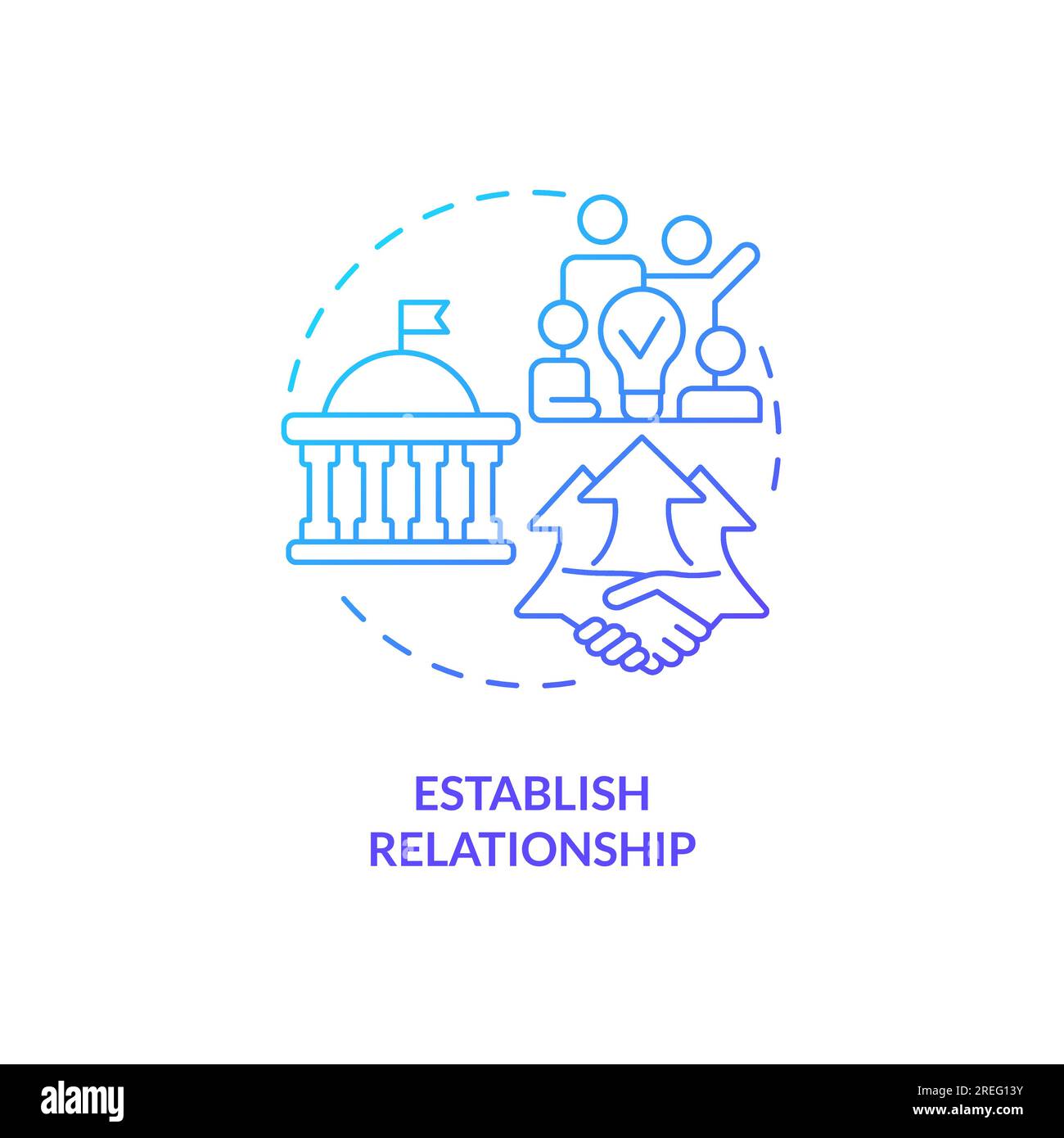 2D gradient establish relationship icon concept Stock Vector Image