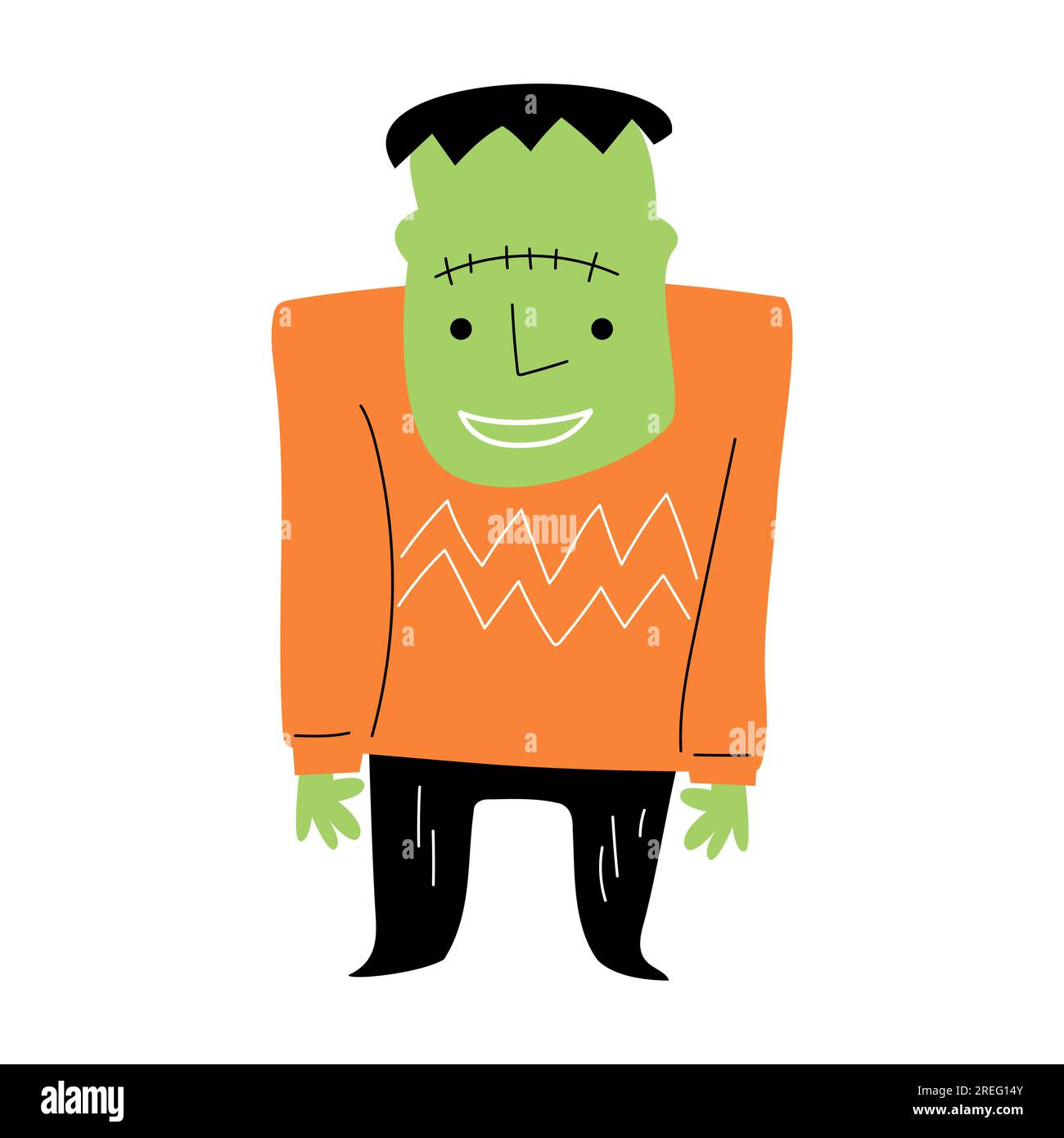 Frankenstein . Halloween cartoon characters . Vector Stock Vector Image ...