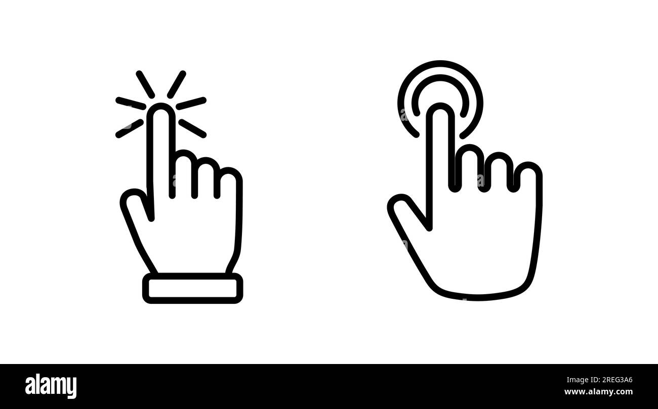 Hand clicking icon, click pointer vector Stock Vector